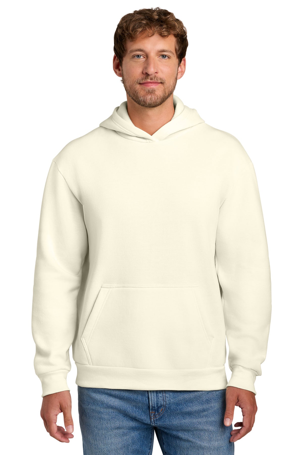 Custom Ivory Easy Fleece Hoodie PC68H, personalized by SanCanDo Swag in Argyle, TX