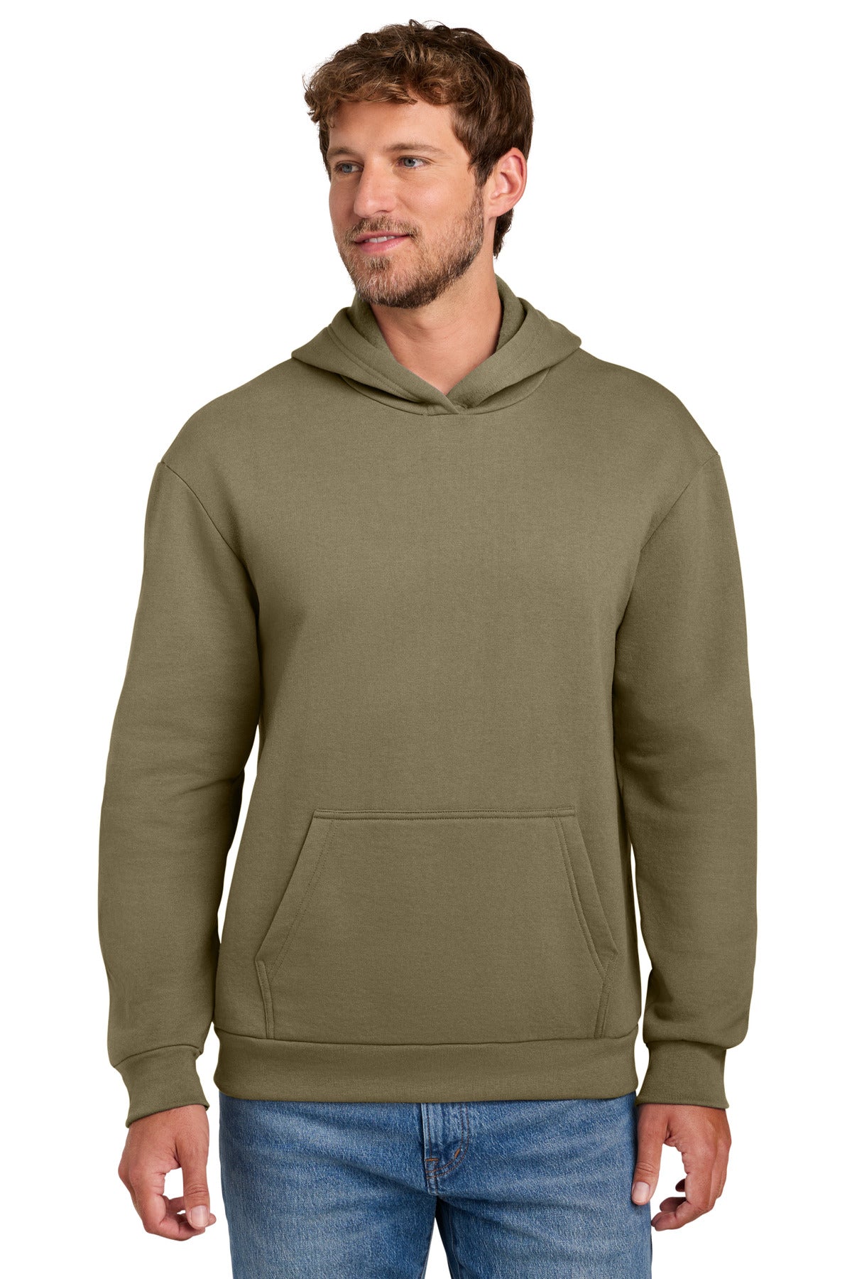 Custom Coyote Brown Easy Fleece Hoodie PC68H, personalized by SanCanDo Swag in Argyle, TX