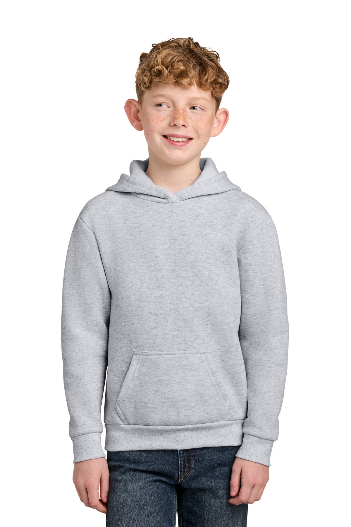 Custom Ash Youth Easy Fleece Hoodie PC68YH, personalized by SanCanDo Swag in Argyle, TX