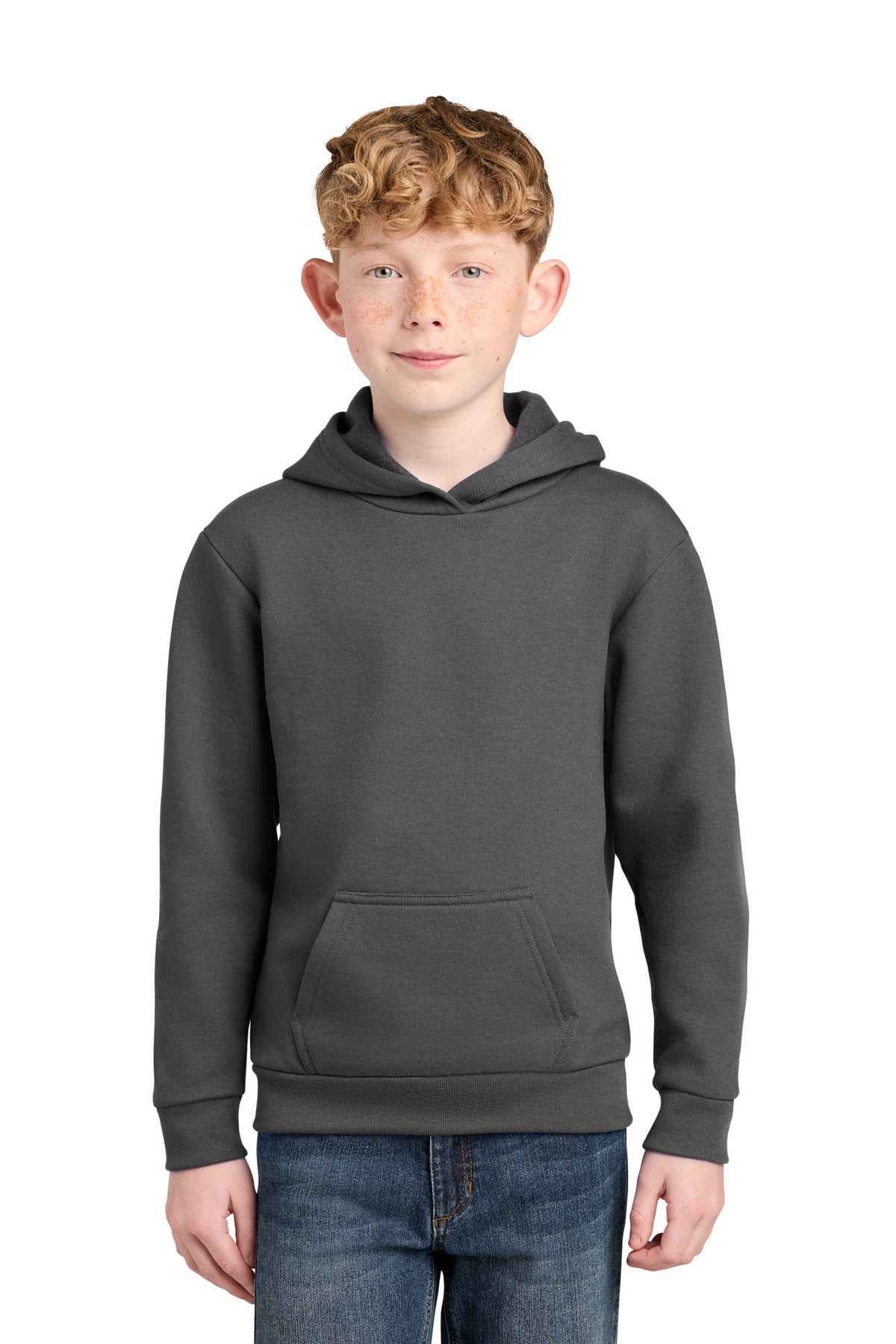 Custom Charcoal Youth Easy Fleece Hoodie PC68YH, personalized by SanCanDo Swag in Argyle, TX