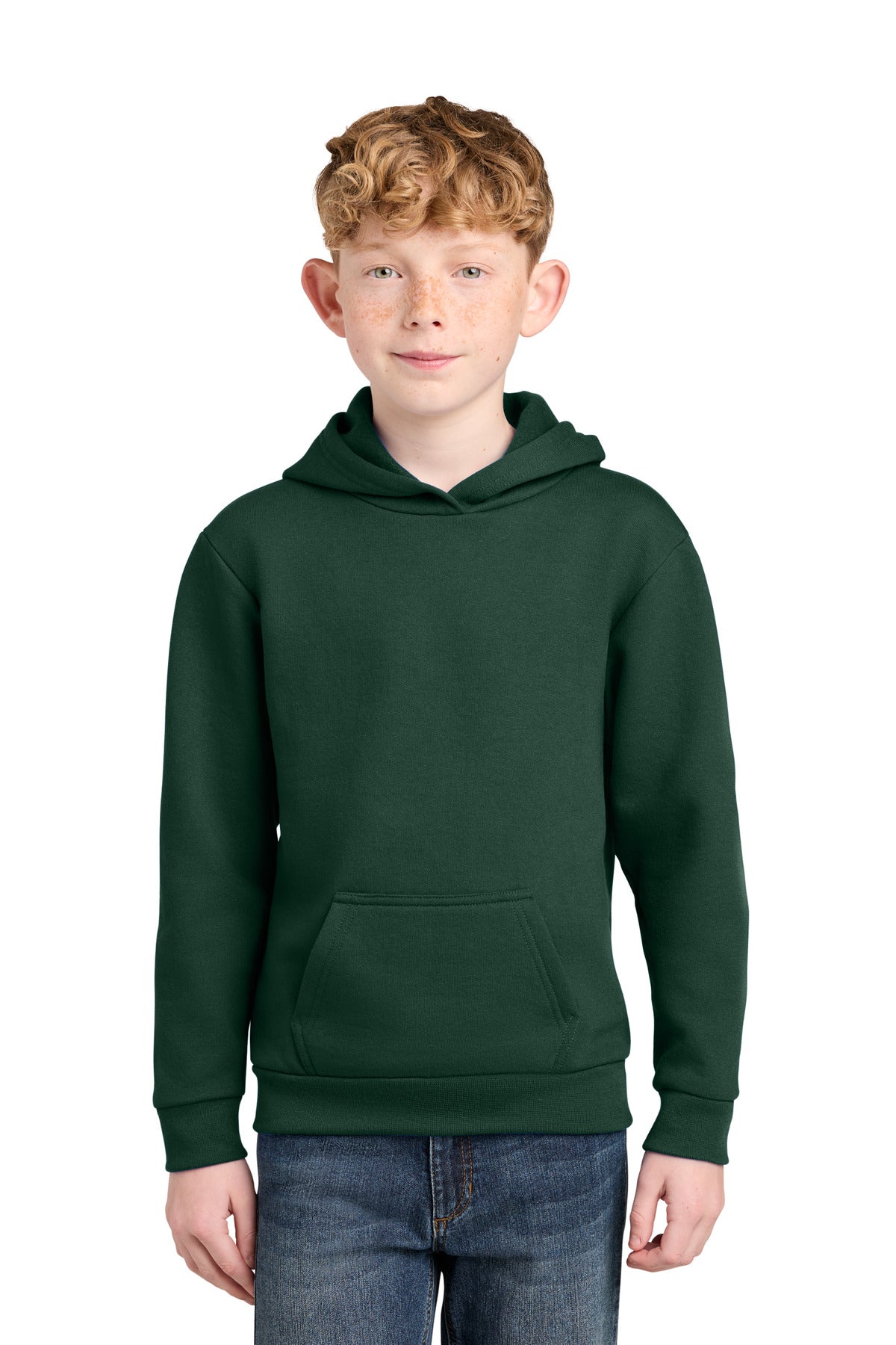 Custom Dark Green Youth Easy Fleece Hoodie PC68YH, personalized by SanCanDo Swag in Argyle, TX