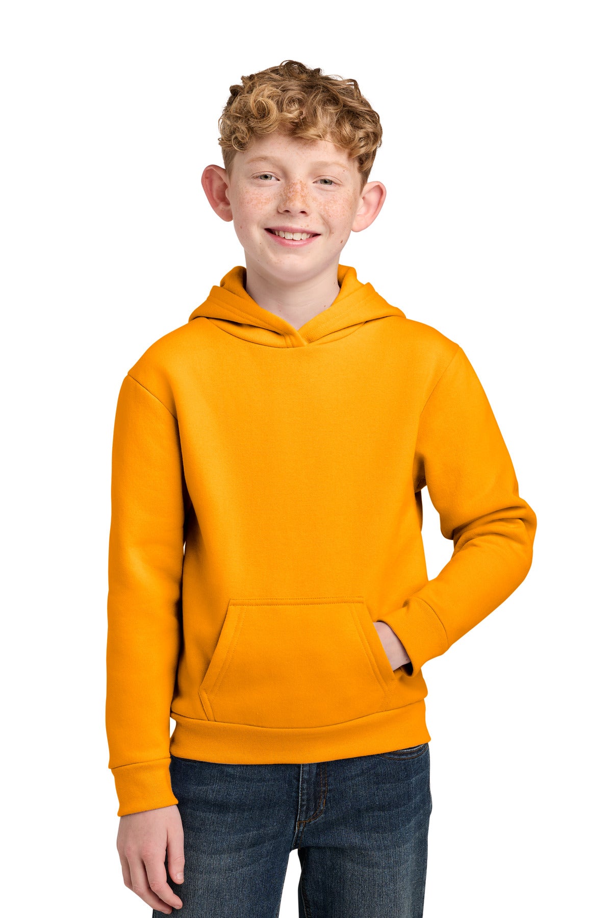 Custom Gold Youth Easy Fleece Hoodie PC68YH, personalized by SanCanDo Swag in Argyle, TX