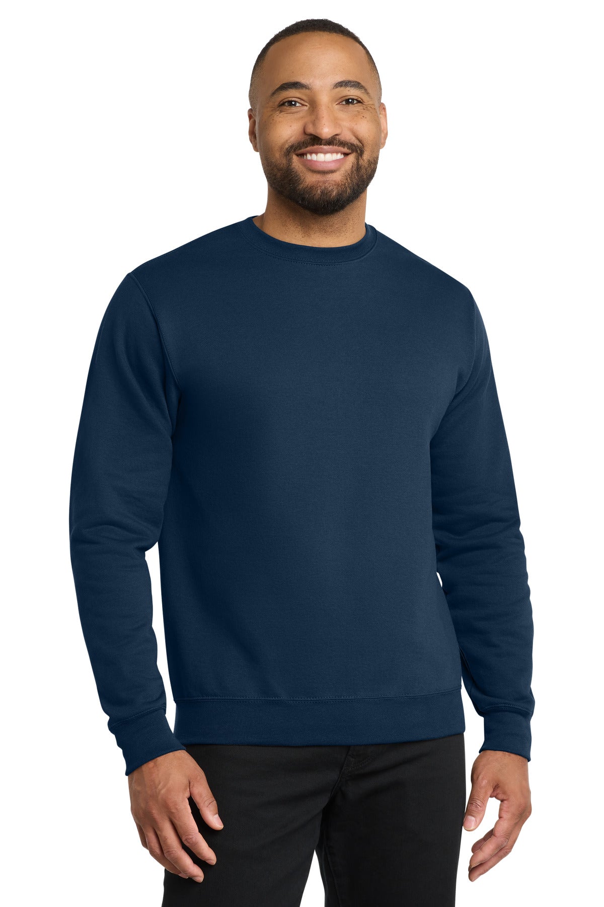 Custom Navy Core Fleece Crewneck PC78, personalized by SanCanDo Swag in Argyle, TX
