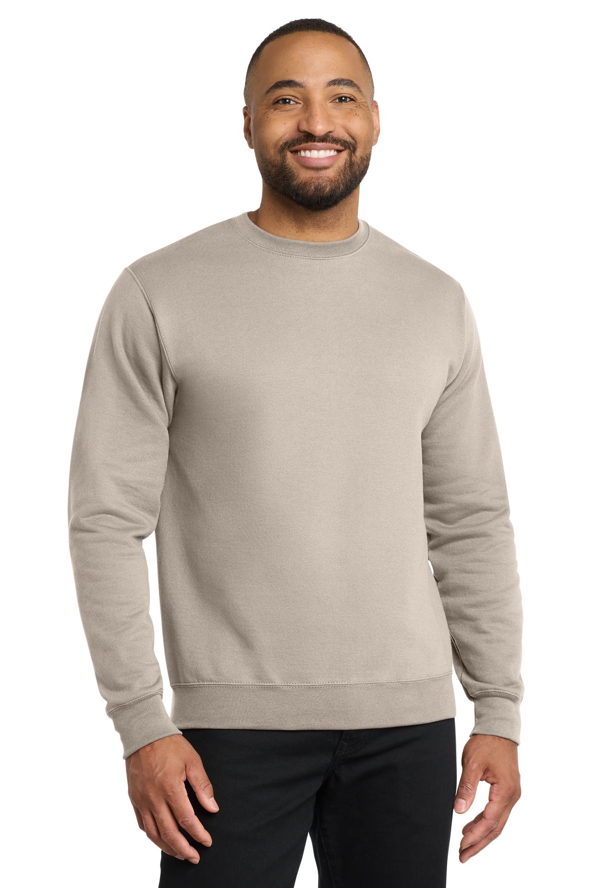 Custom Light Sand Core Fleece Crewneck PC78, personalized by SanCanDo Swag in Argyle, TX