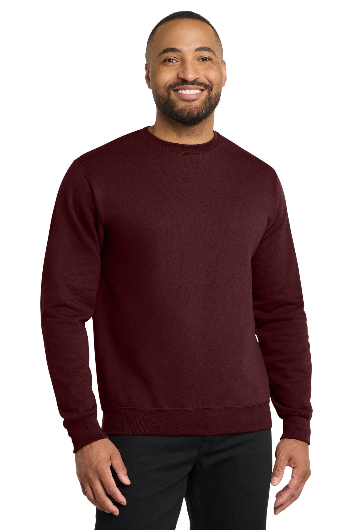 Custom Maroon Core Fleece Crewneck PC78, personalized by SanCanDo Swag in Argyle, TX