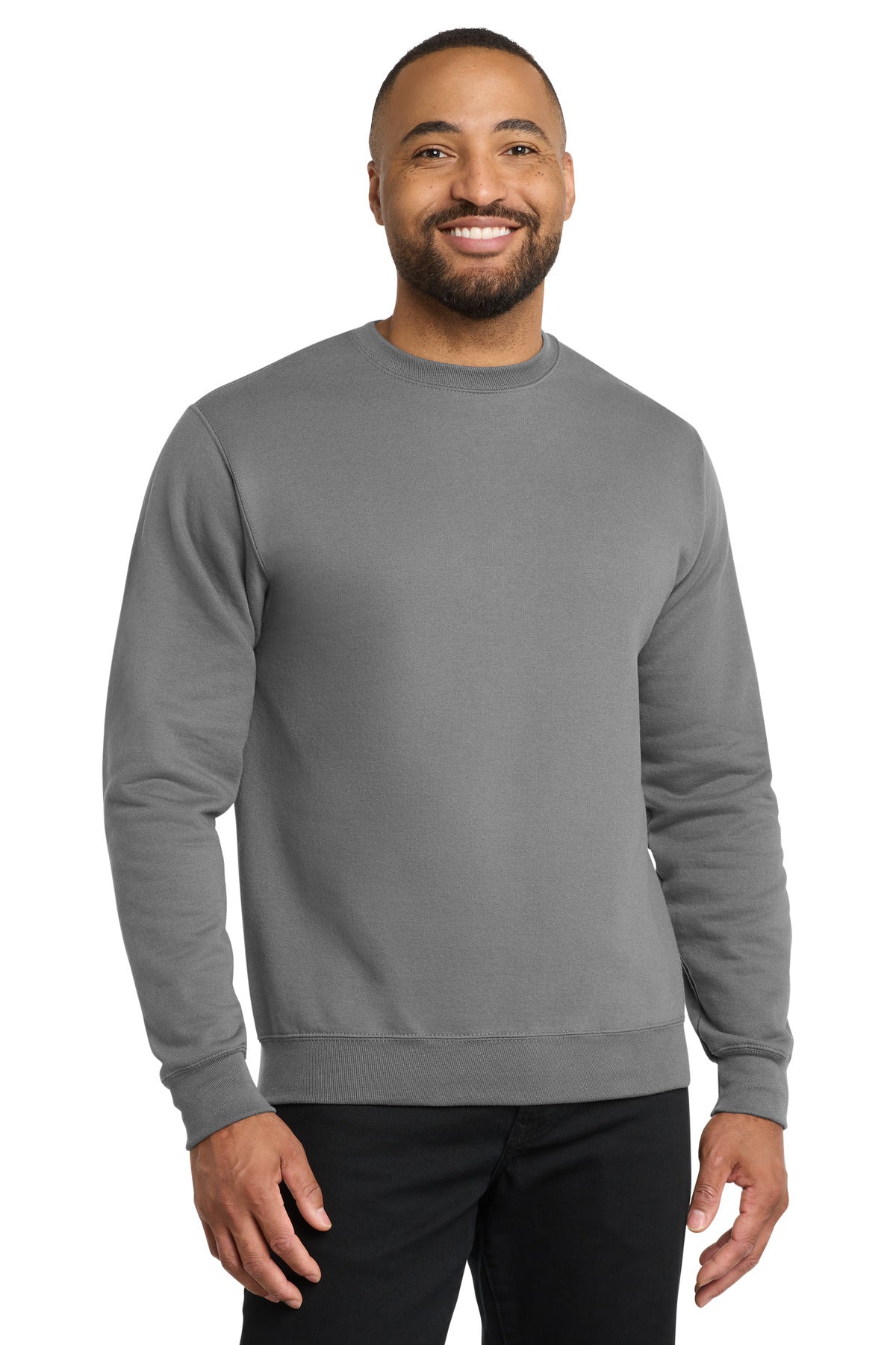 Custom Medium Grey Core Fleece Crewneck PC78, personalized by SanCanDo Swag in Argyle, TX