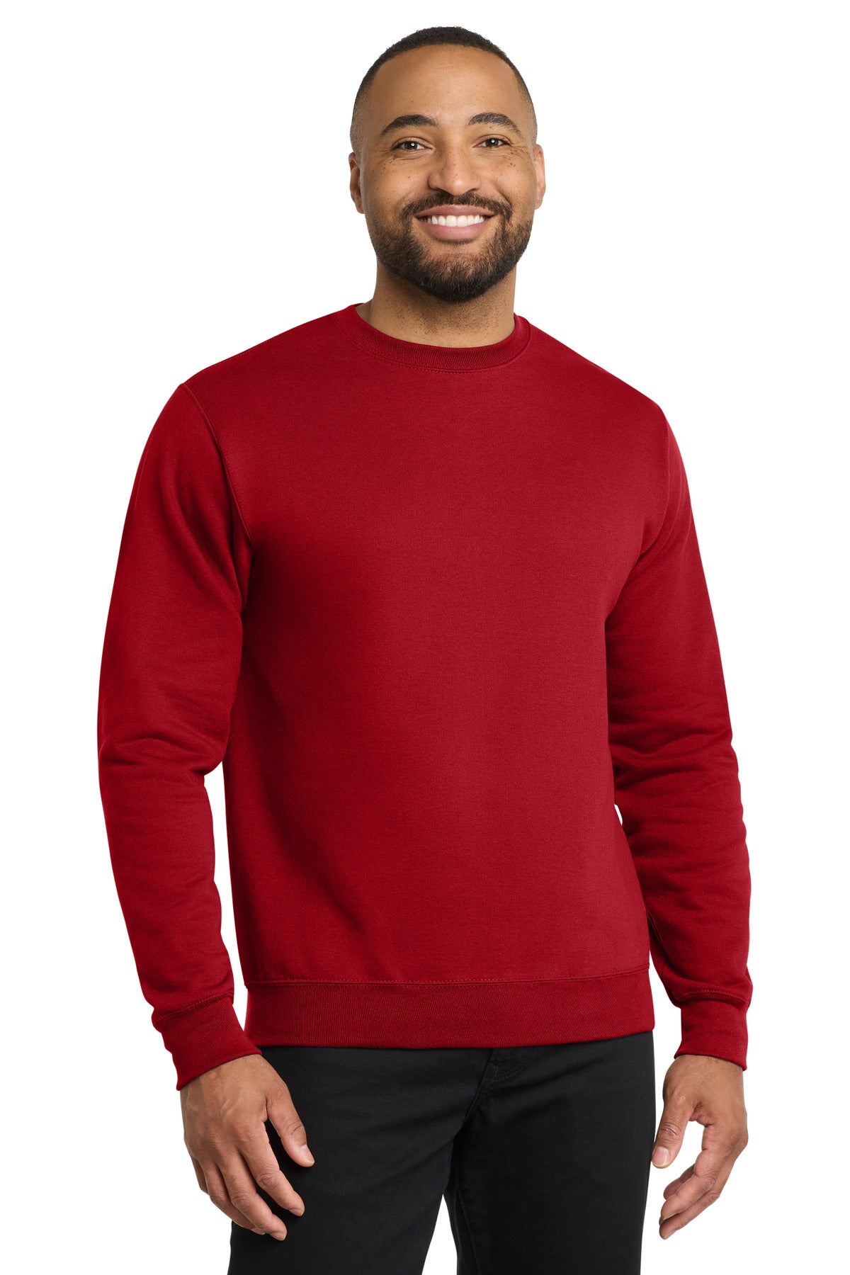 Custom Red Core Fleece Crewneck PC78, personalized by SanCanDo Swag in Argyle, TX