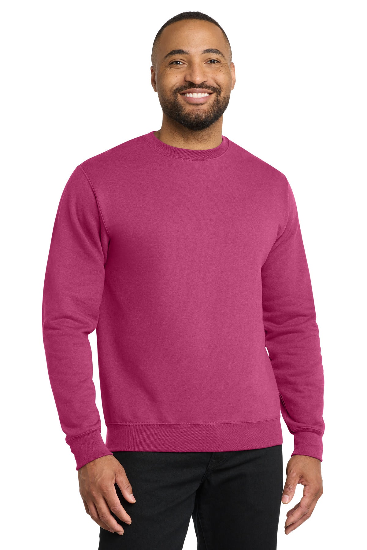 Custom Sangria Core Fleece Crewneck PC78, personalized by SanCanDo Swag in Argyle, TX