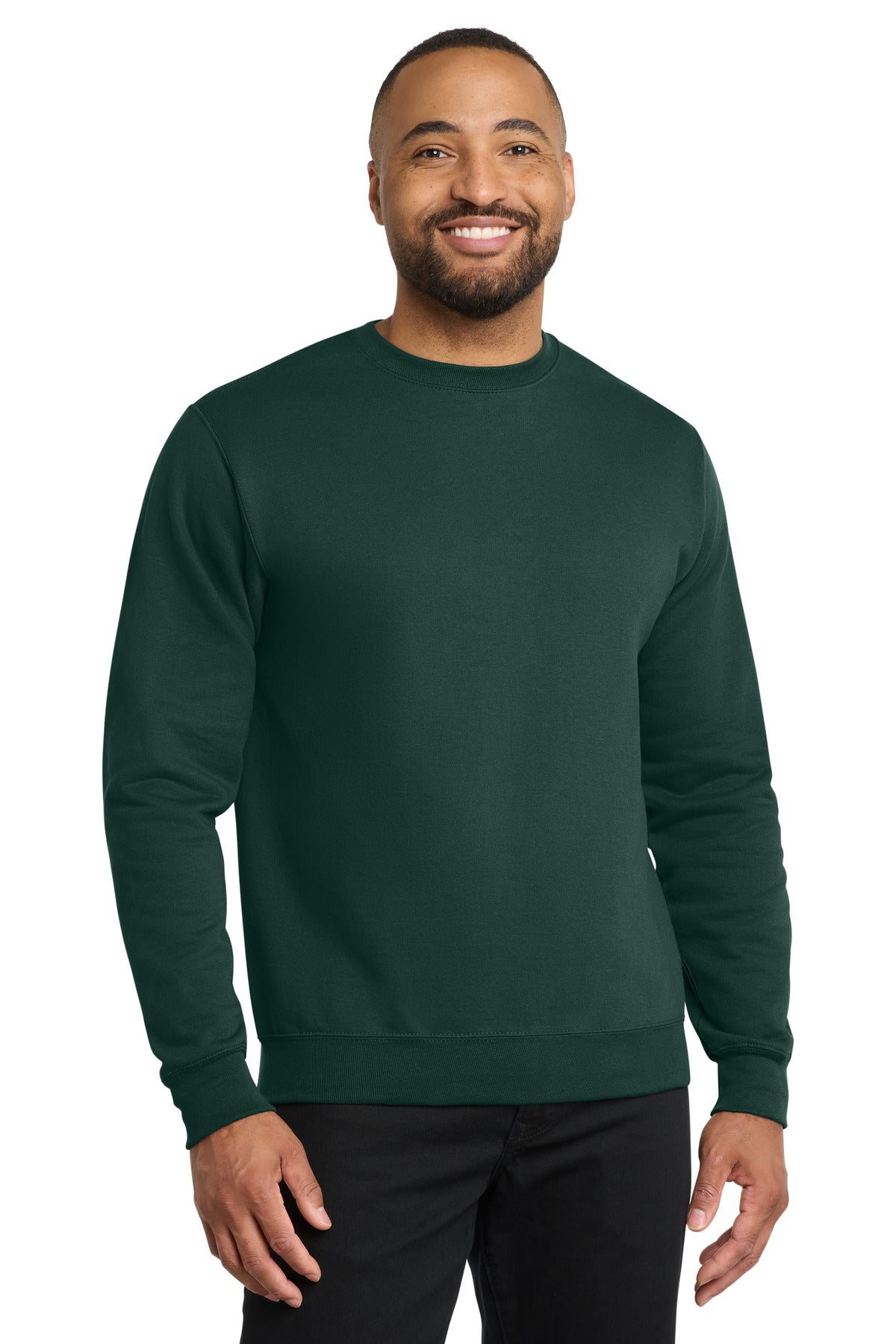 Custom Dark Green Core Fleece Crewneck PC78, personalized by SanCanDo Swag in Argyle, TX