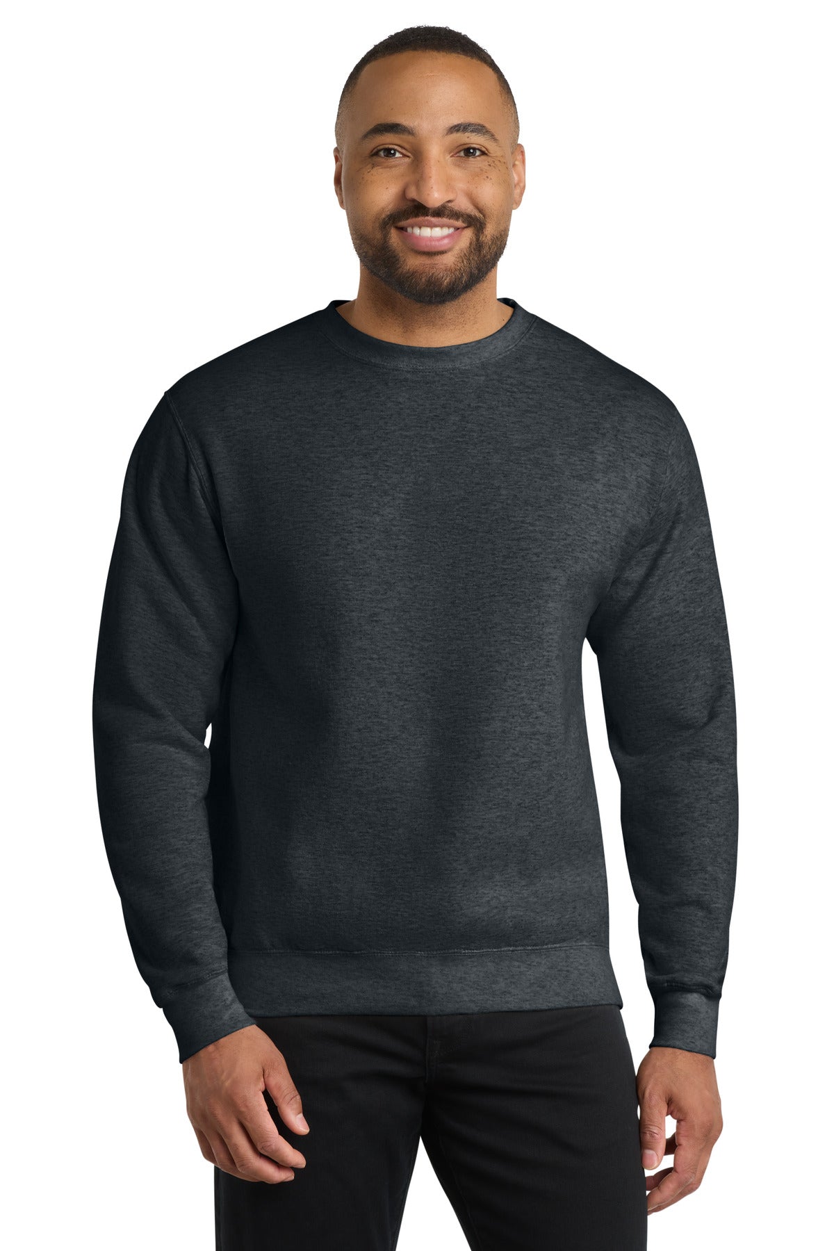 Custom Dark Heather Grey Core Fleece Crewneck PC78, personalized by SanCanDo Swag in Argyle, TX