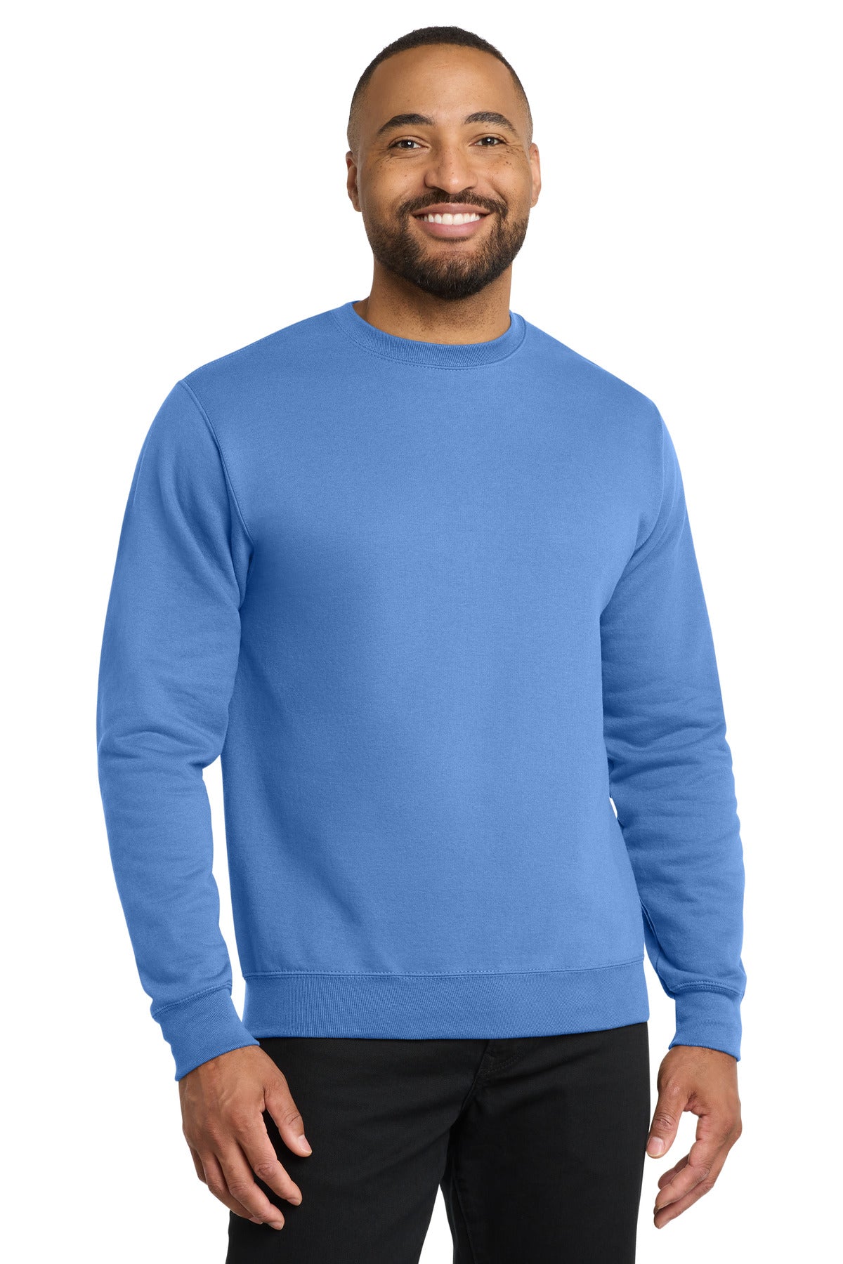 Custom Carolina Blue Core Fleece Crewneck PC78, personalized by SanCanDo Swag in Argyle, TX