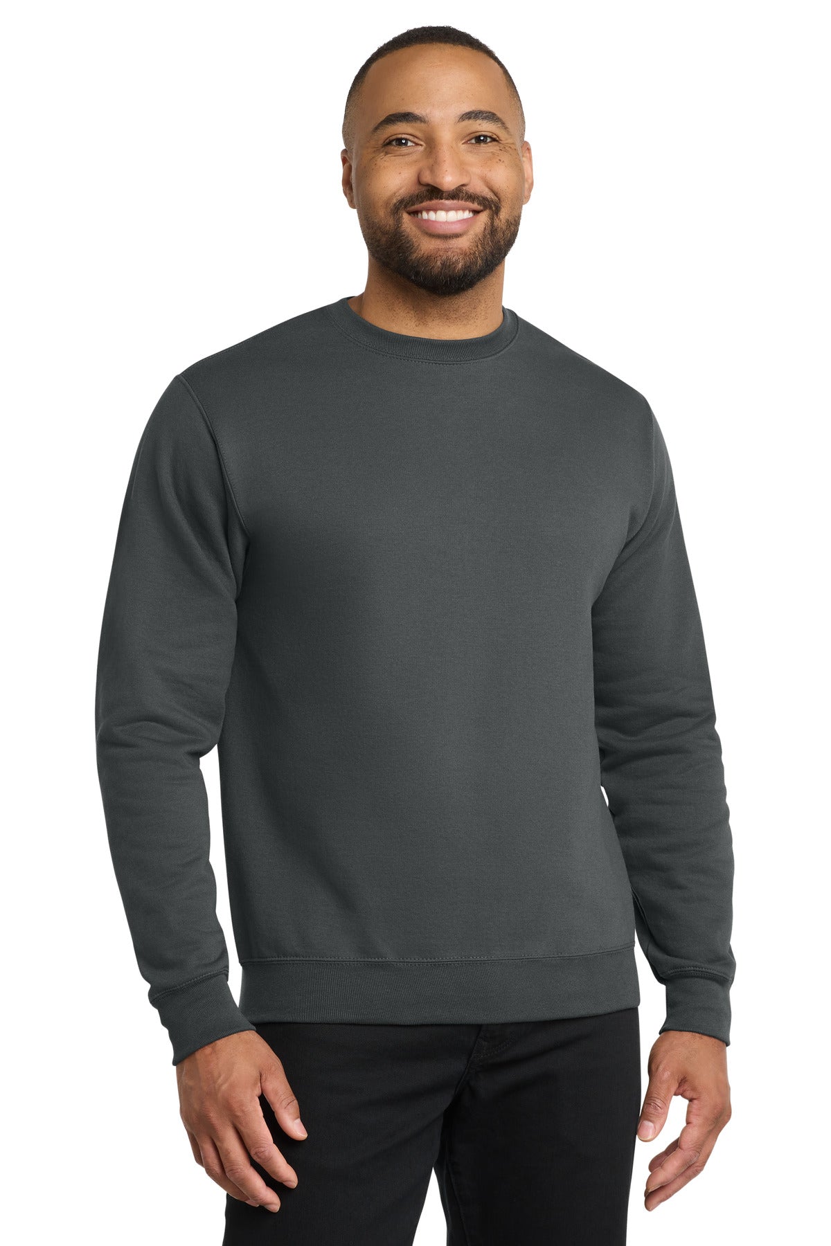 Custom Charcoal Core Fleece Crewneck PC78, personalized by SanCanDo Swag in Argyle, TX