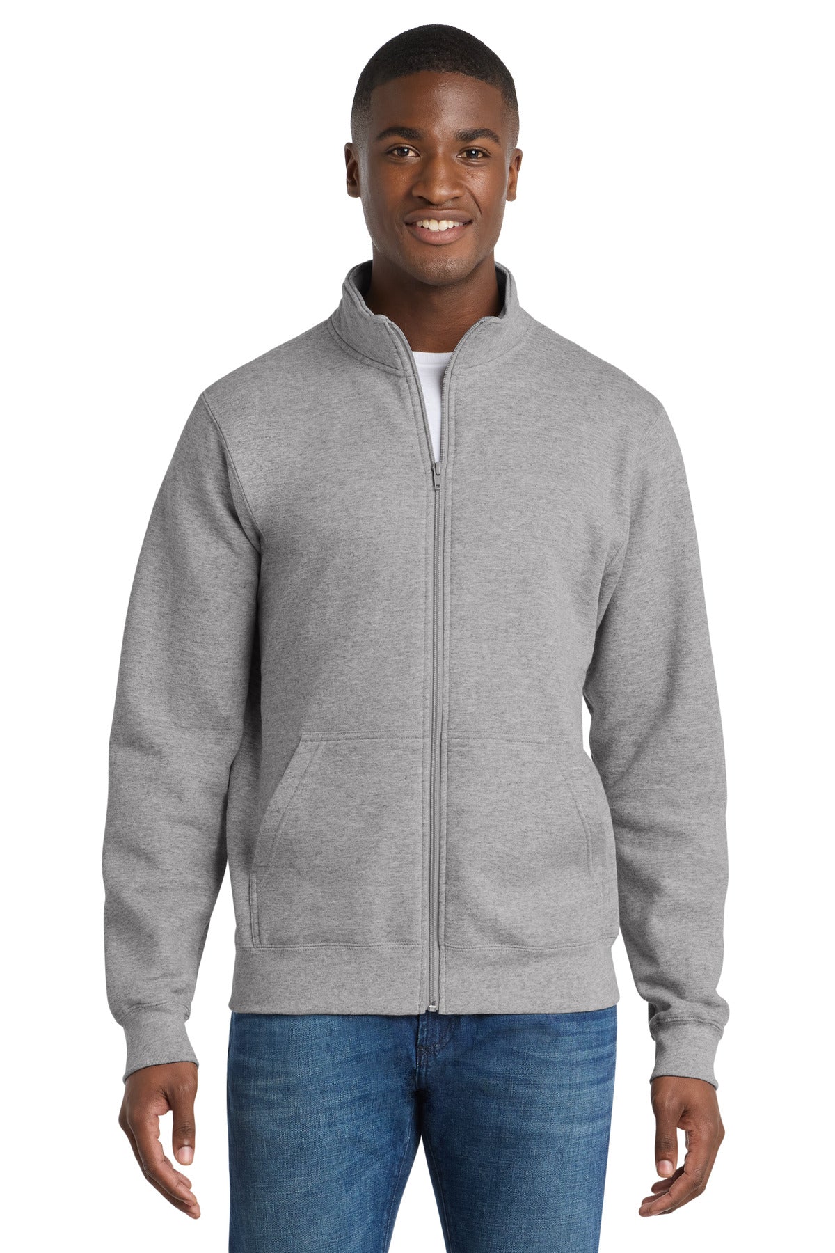 Custom Athletic Heather Core Fleece Cadet Full-Zip Sweatshirt PC78FZ, personalized by SanCanDo Swag in Argyle, TX