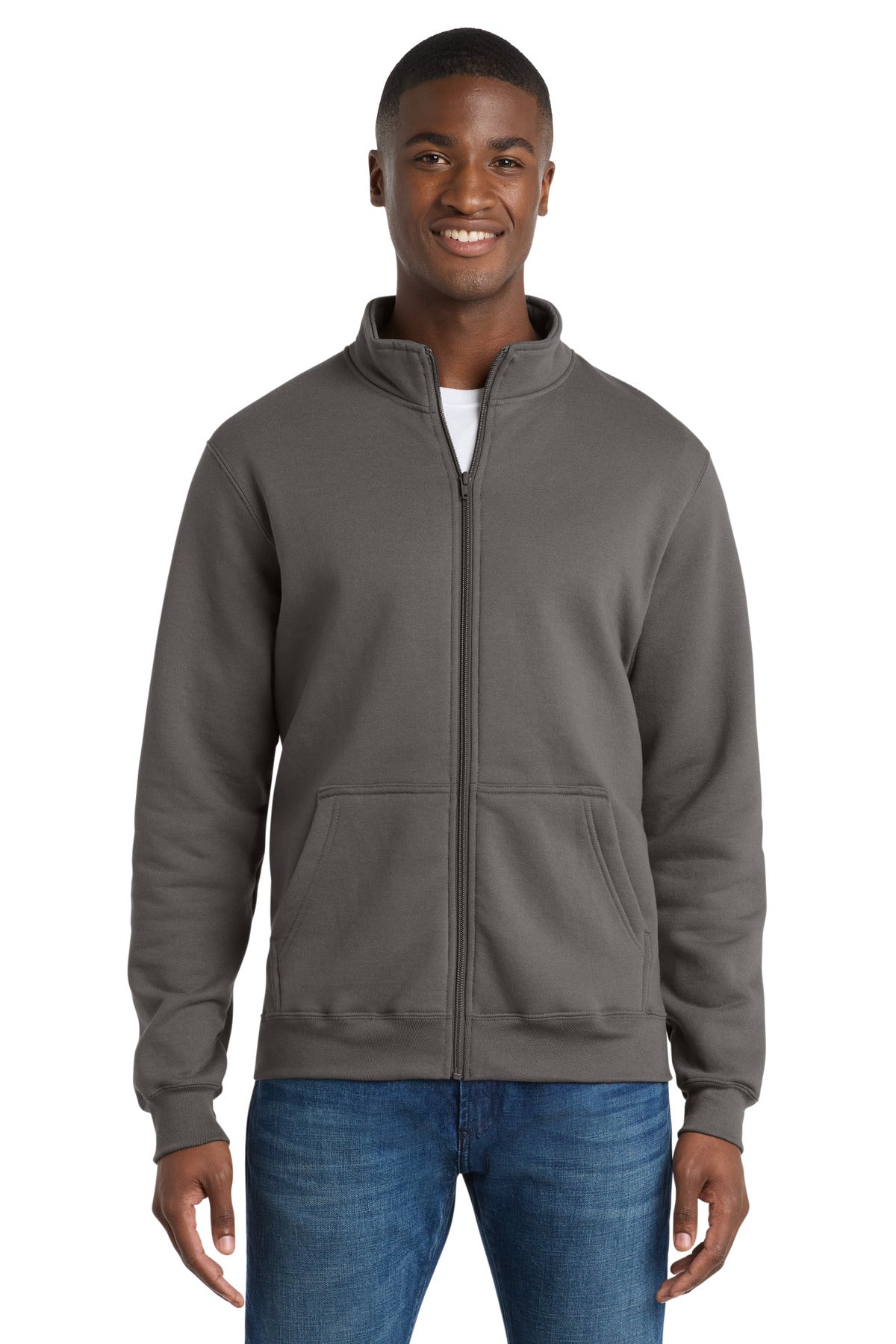 Custom Charcoal Core Fleece Cadet Full-Zip Sweatshirt PC78FZ, personalized by SanCanDo Swag in Argyle, TX