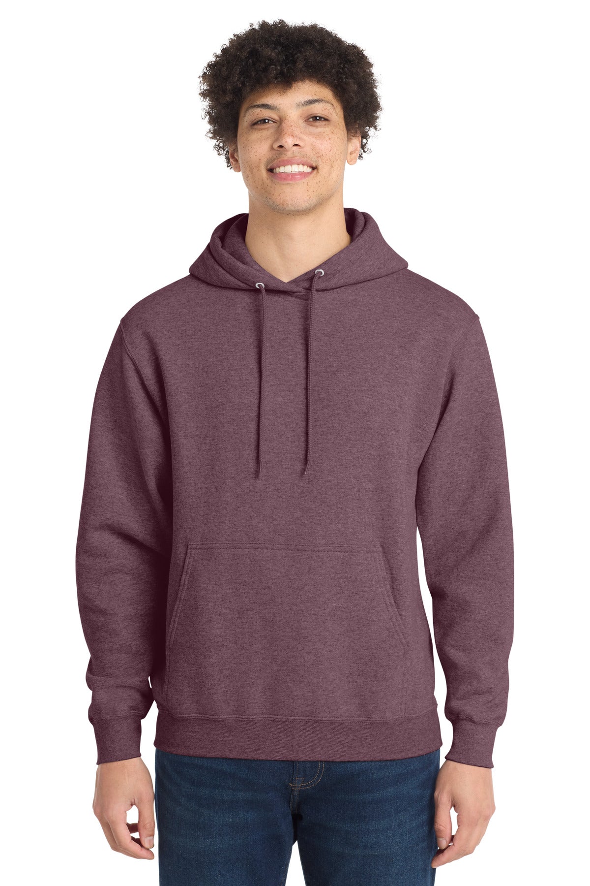 Custom Heather Athletic Maroon Core Fleece Hoodie PC78H, personalized by SanCanDo Swag in Argyle, TX
