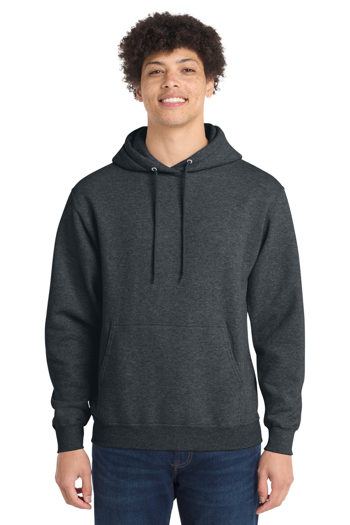 Custom Dark Heather Grey Core Fleece Hoodie PC78H, personalized by SanCanDo Swag in Argyle, TX