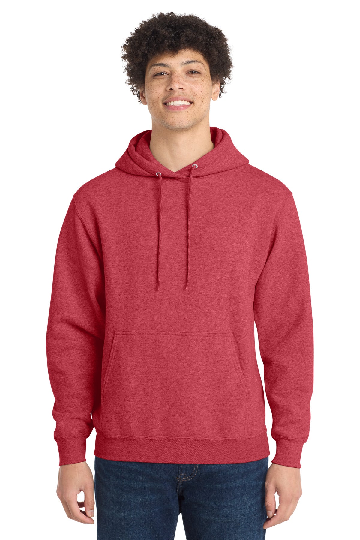 Custom Heather Red Core Fleece Hoodie PC78H, personalized by SanCanDo Swag in Argyle, TX