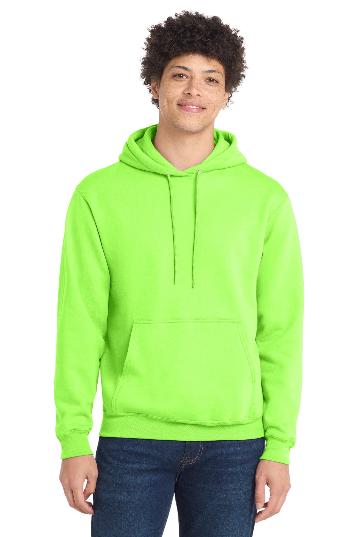 Custom Neon Green Core Fleece Hoodie PC78H, personalized by SanCanDo Swag in Argyle, TX