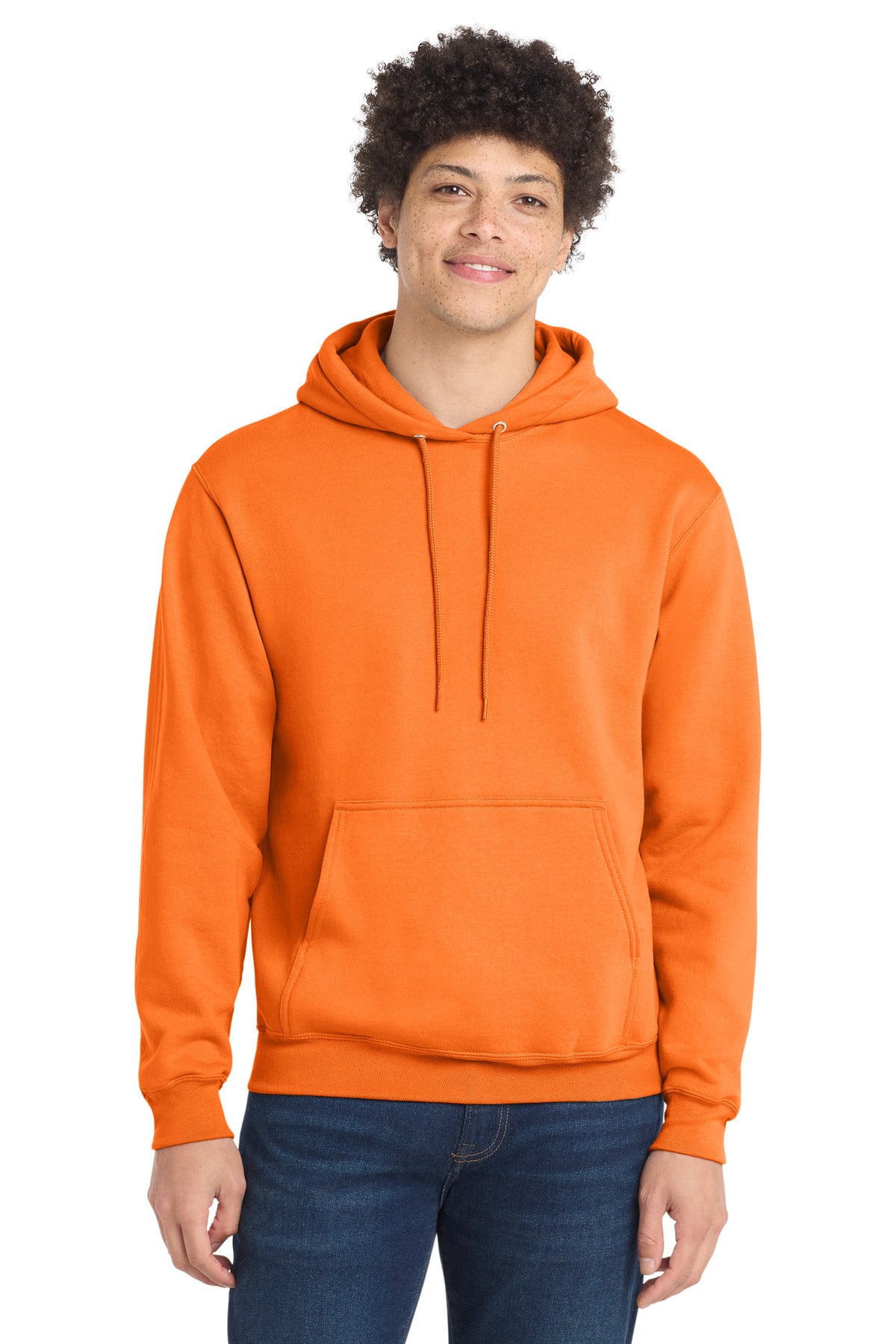 Custom Neon Orange Core Fleece Hoodie PC78H, personalized by SanCanDo Swag in Argyle, TX