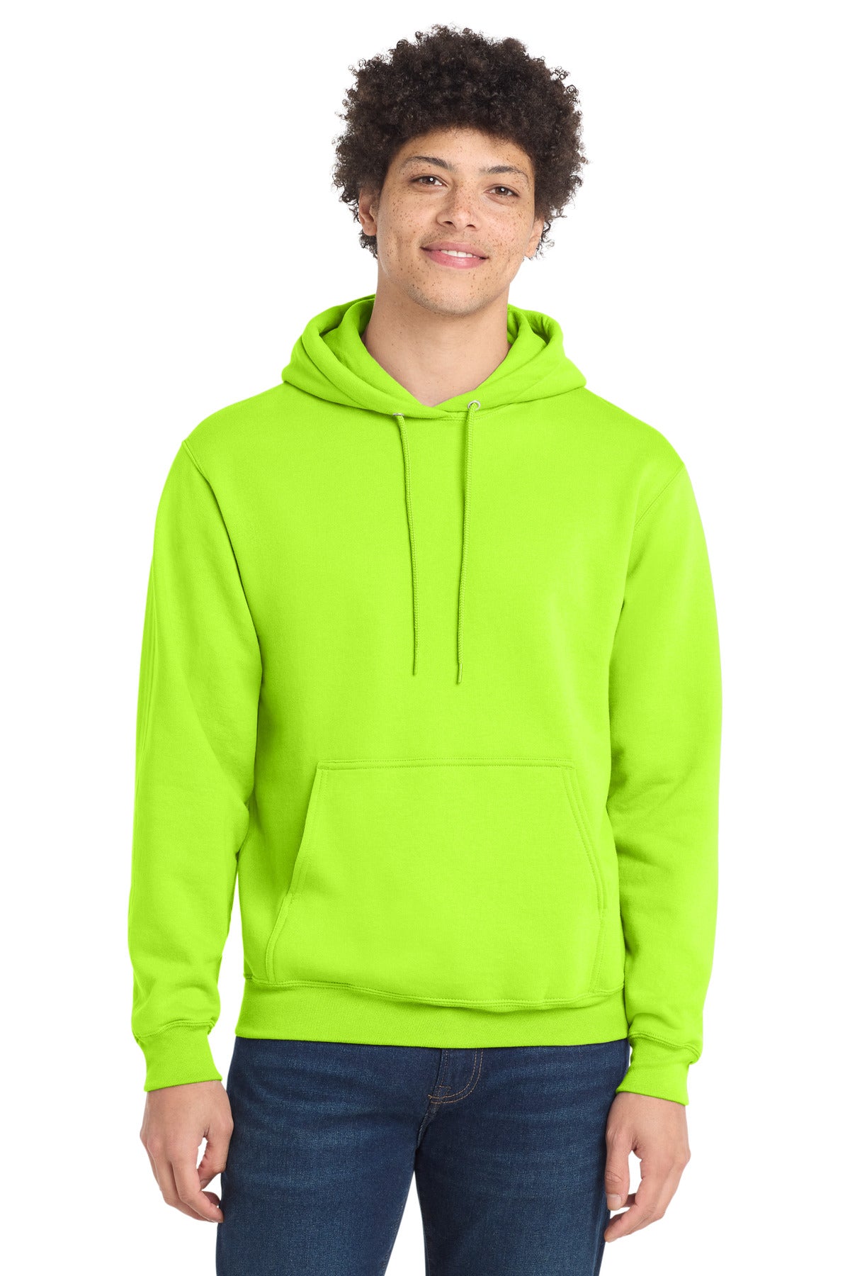 Custom Neon Yellow Core Fleece Hoodie PC78H, personalized by SanCanDo Swag in Argyle, TX