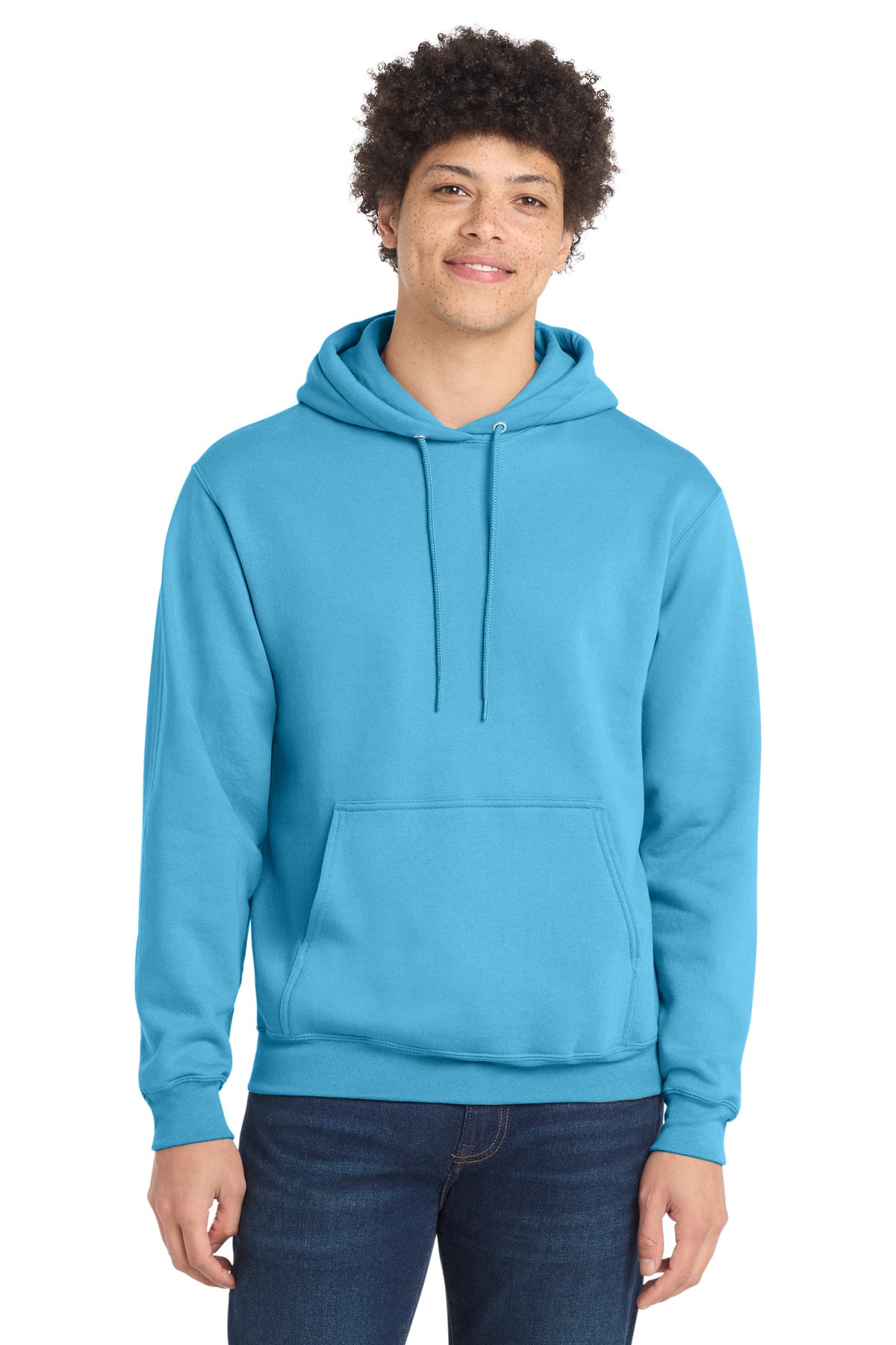 Custom Aquatic Blue Core Fleece Hoodie PC78H, personalized by SanCanDo Swag in Argyle, TX