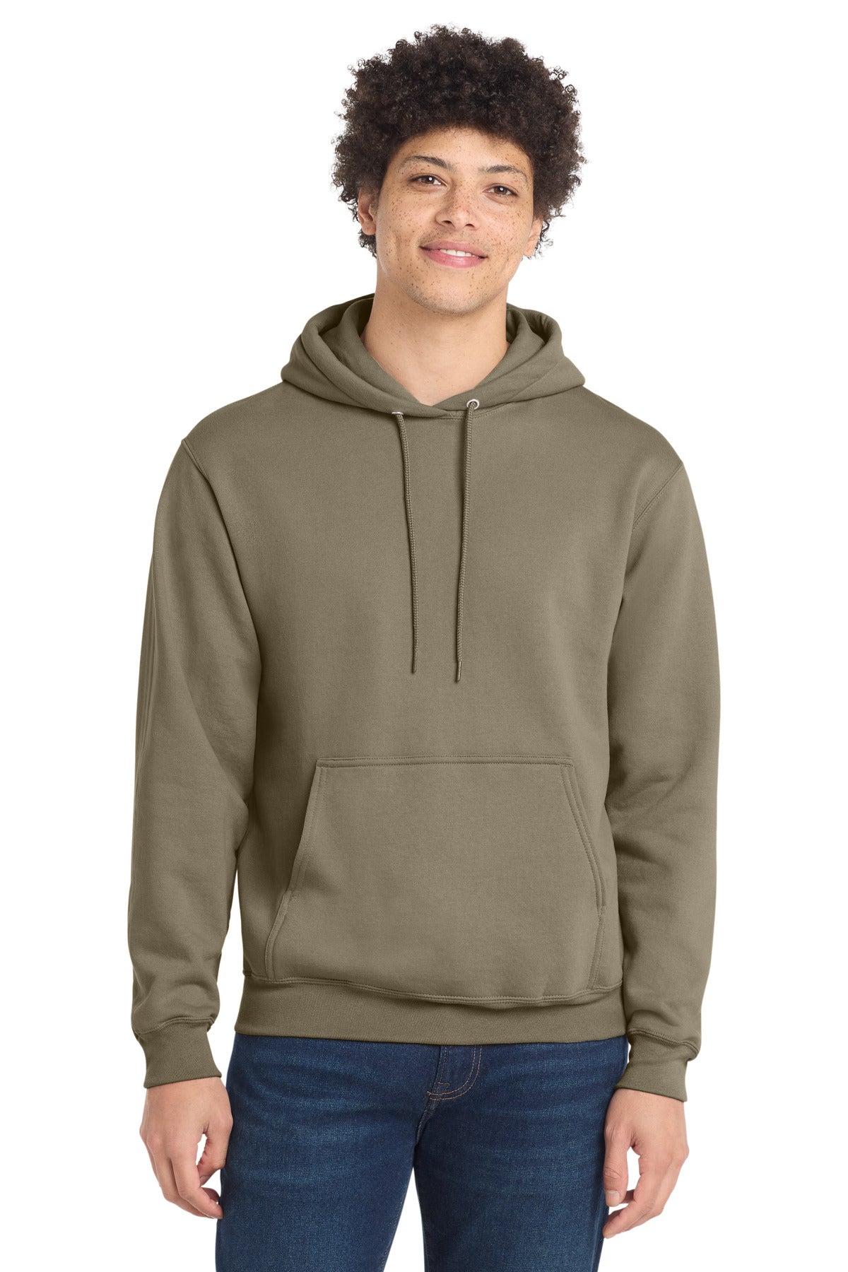 Custom Coyote Brown Core Fleece Hoodie PC78H, personalized by SanCanDo Swag in Argyle, TX