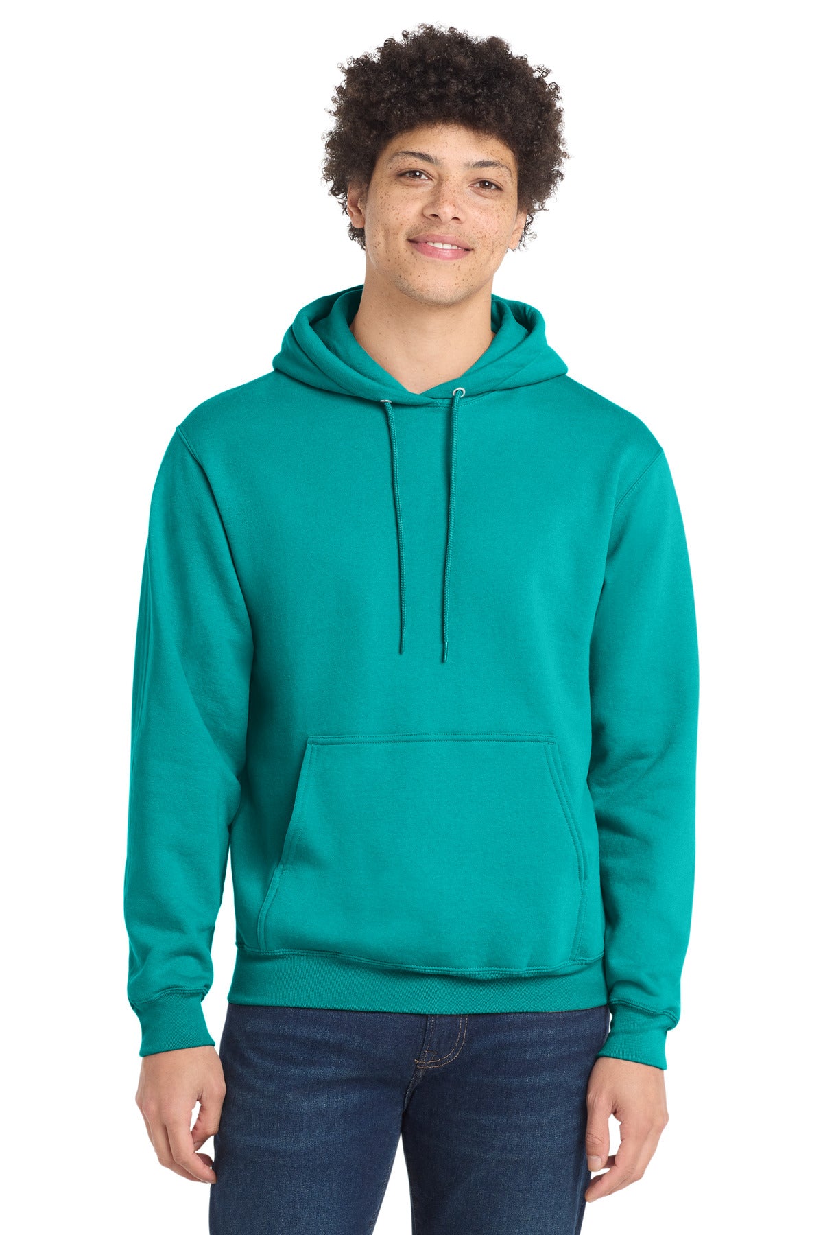 Custom Bright Aqua Core Fleece Hoodie PC78H, personalized by SanCanDo Swag in Argyle, TX