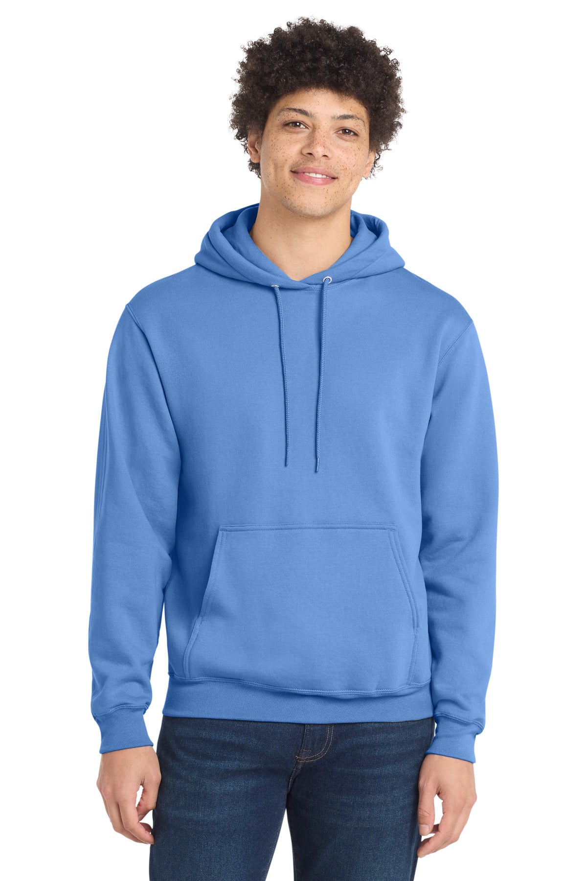 Custom Carolina Blue Core Fleece Hoodie PC78H, personalized by SanCanDo Swag in Argyle, TX