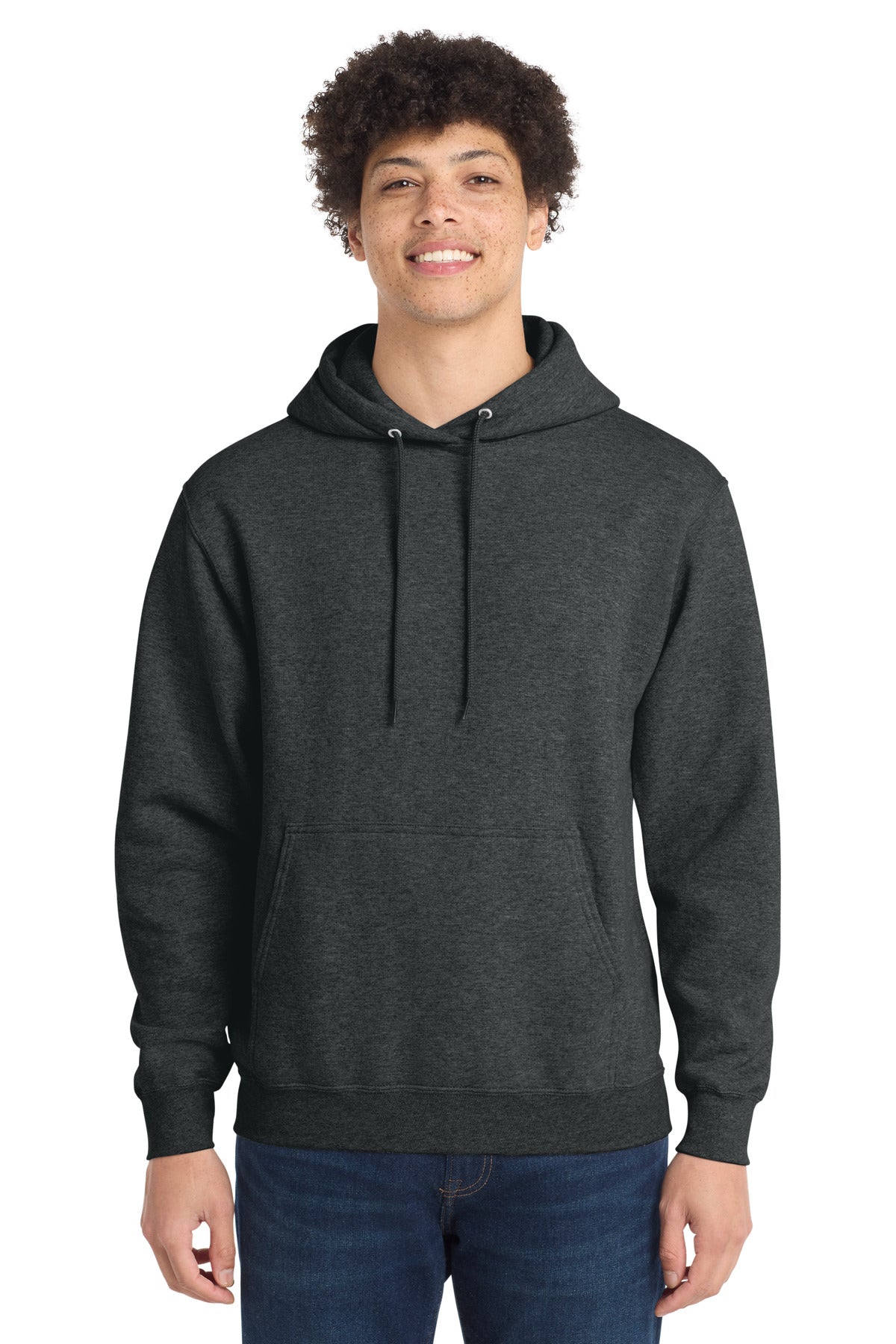 Custom Black Heather Tall Core Fleece Hoodie PC78HT, personalized by SanCanDo Swag in Argyle, TX