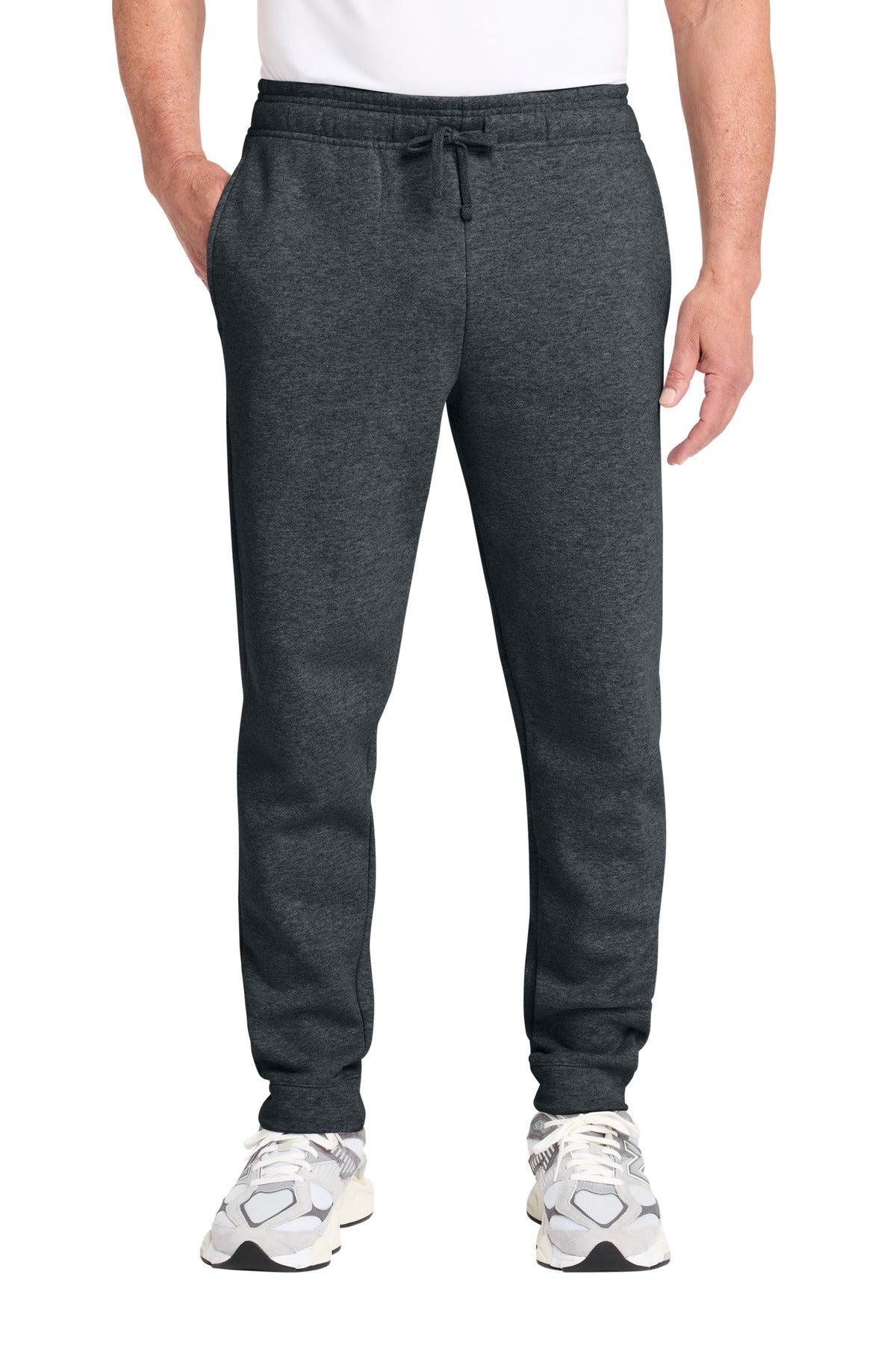 Custom Dark Heather Grey Core Fleece Jogger PC78J, personalized by SanCanDo Swag in Argyle, TX