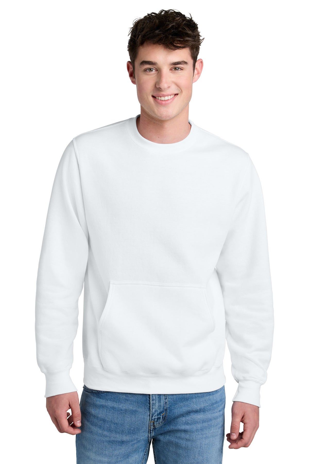 Custom White Core Fleece Crewneck Pocket Sweatshirt PC78PKT, personalized by SanCanDo Swag in Argyle, TX