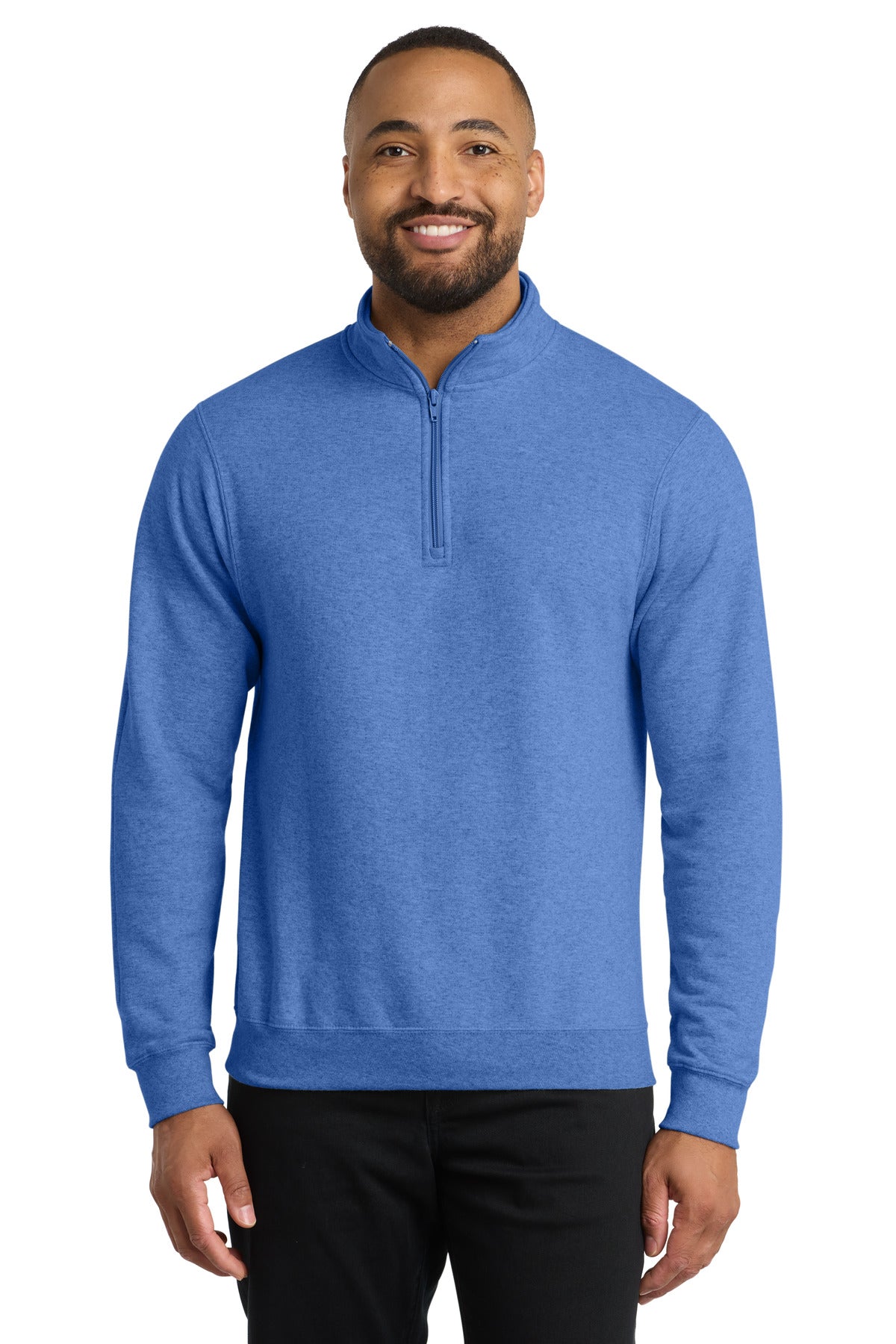 Custom Heather Royal Core Fleece 1/4-Zip Pullover Sweatshirt PC78Q, personalized by SanCanDo Swag in Argyle, TX