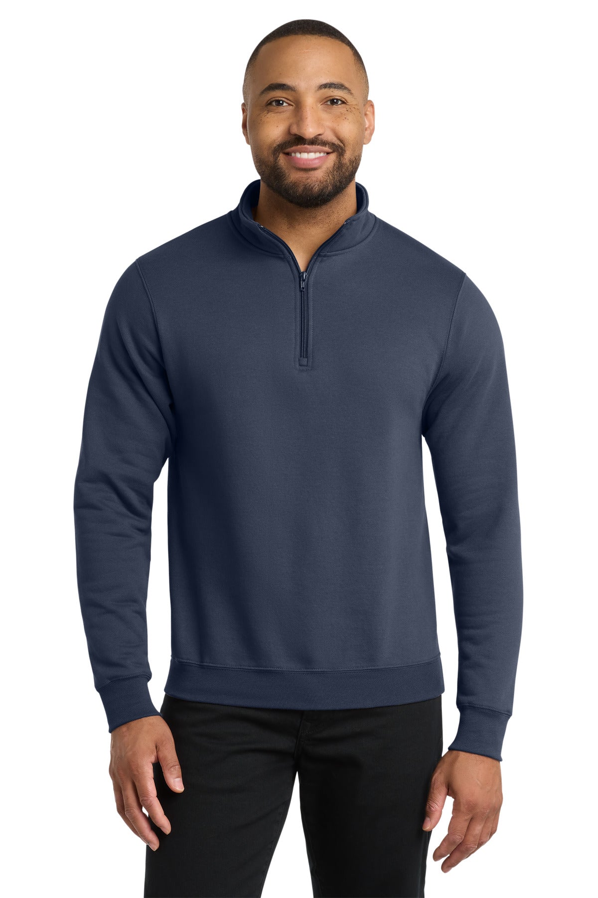 Custom Navy Core Fleece 1/4-Zip Pullover Sweatshirt PC78Q, personalized by SanCanDo Swag in Argyle, TX