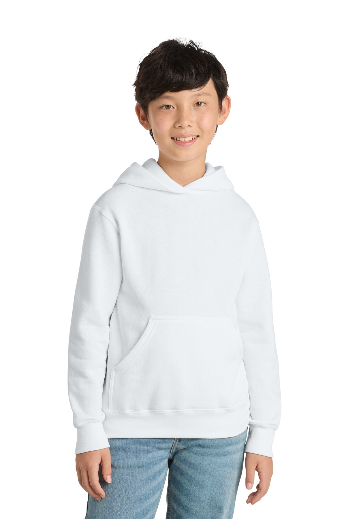 Custom White Youth Core Fleece Hoodie PC78YH, personalized by SanCanDo Swag in Argyle, TX