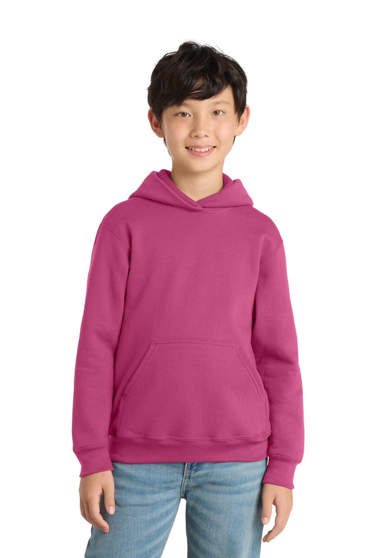 Custom Sangria Youth Core Fleece Hoodie PC78YH, personalized by SanCanDo Swag in Argyle, TX