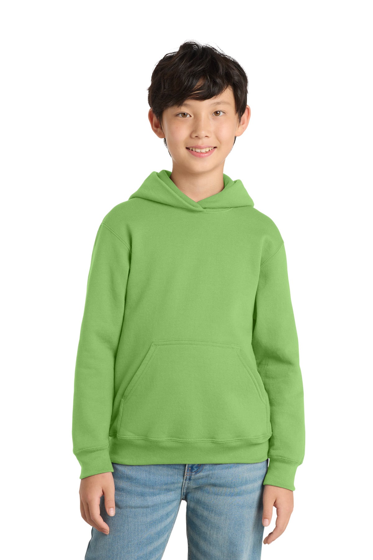 Custom Lime Youth Core Fleece Hoodie PC78YH, personalized by SanCanDo Swag in Argyle, TX