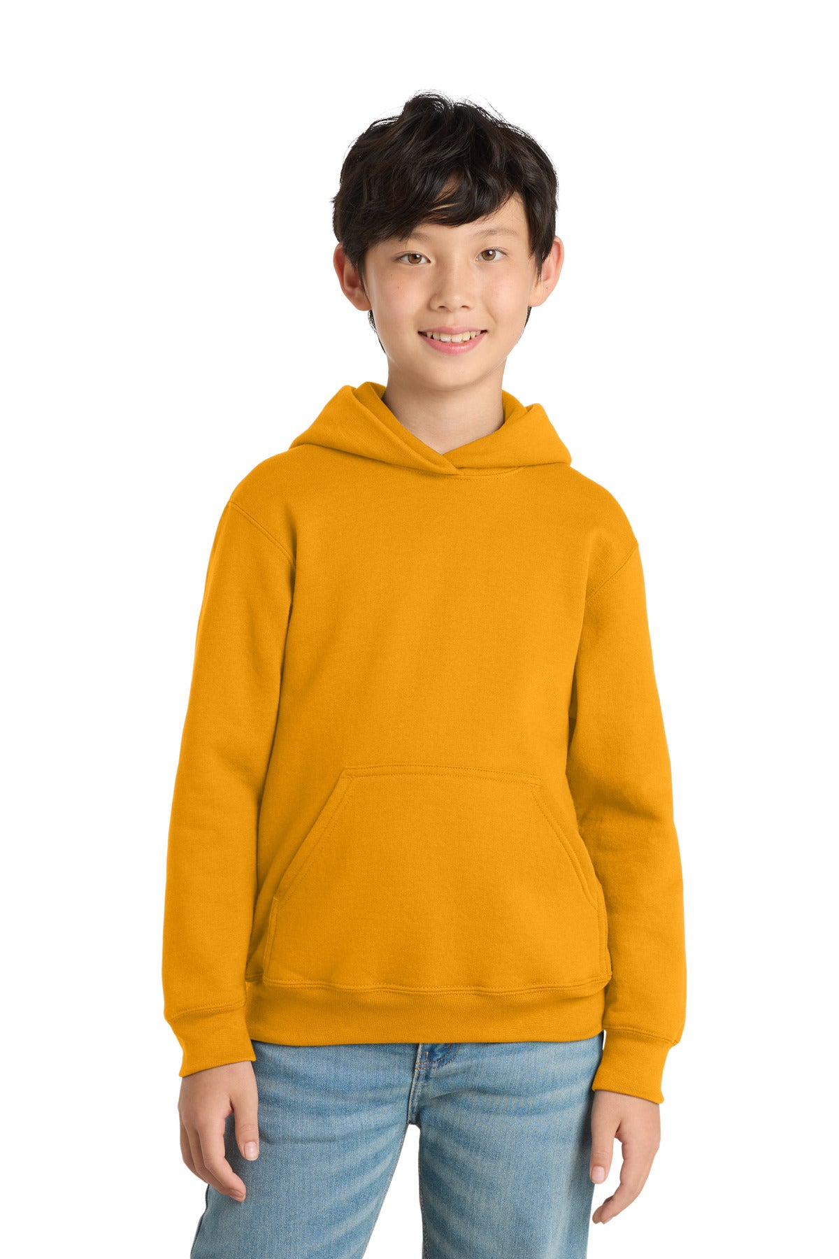 Custom Gold Youth Core Fleece Hoodie PC78YH, personalized by SanCanDo Swag in Argyle, TX