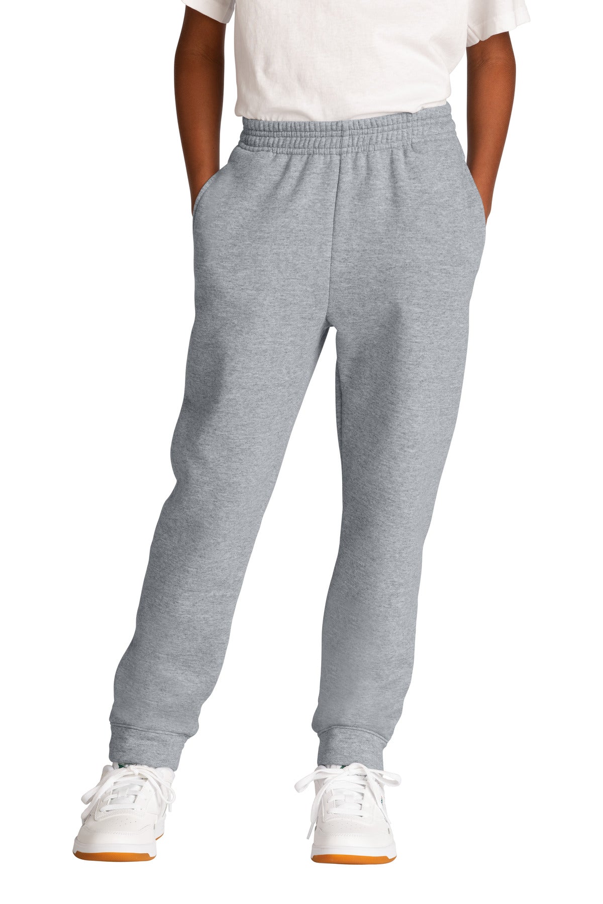 Custom Athletic Heather Youth Core Fleece Jogger PC78YJ, personalized by SanCanDo Swag in Argyle, TX