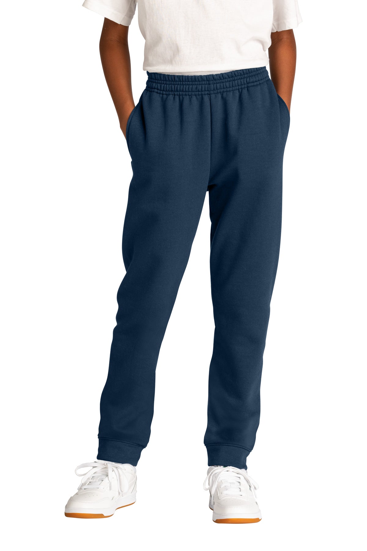 Custom Navy Youth Core Fleece Jogger PC78YJ, personalized by SanCanDo Swag in Argyle, TX