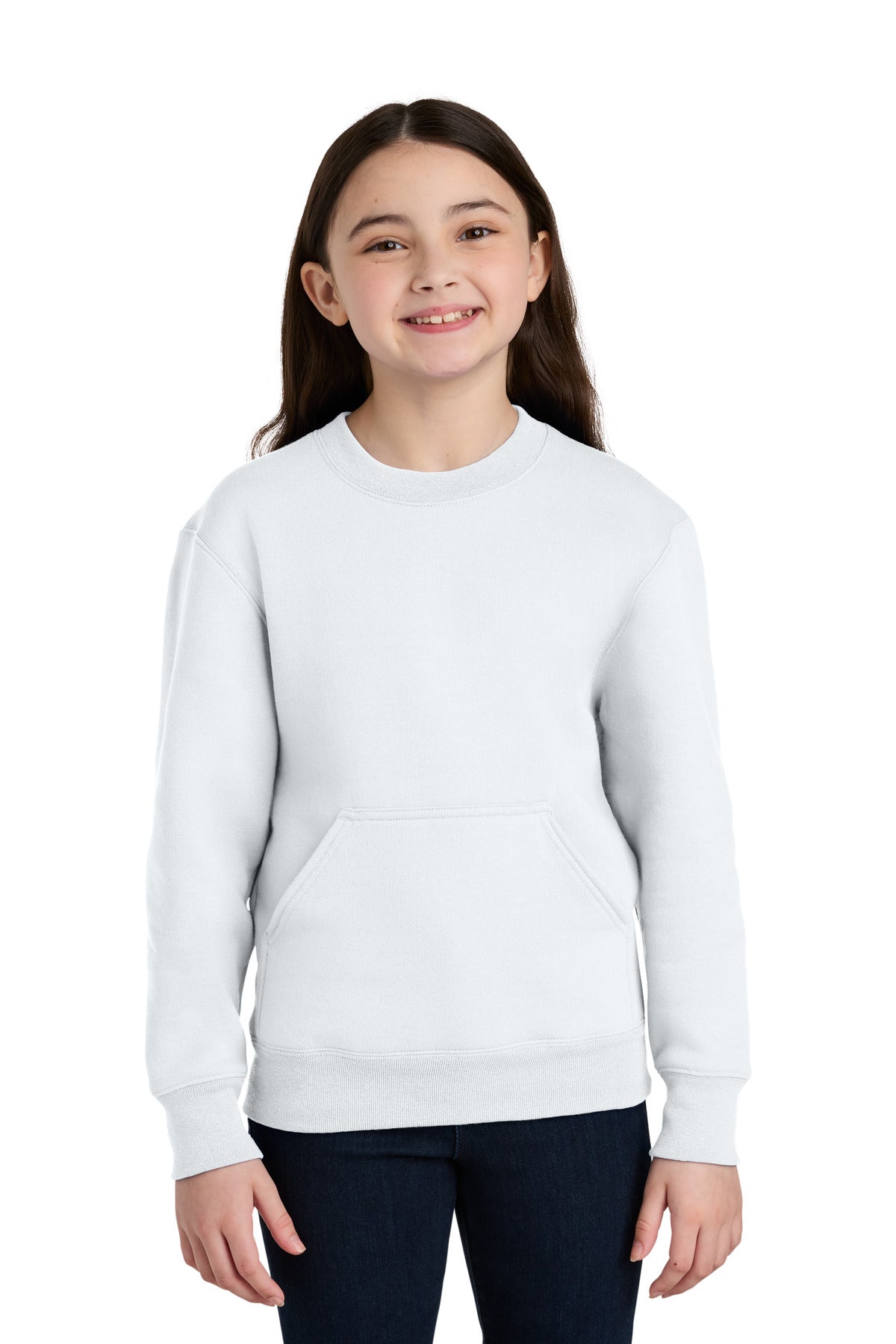 Custom White Core Fleece Crewneck Pocket Sweatshirt PC78YPKT, personalized by SanCanDo Swag in Argyle, TX