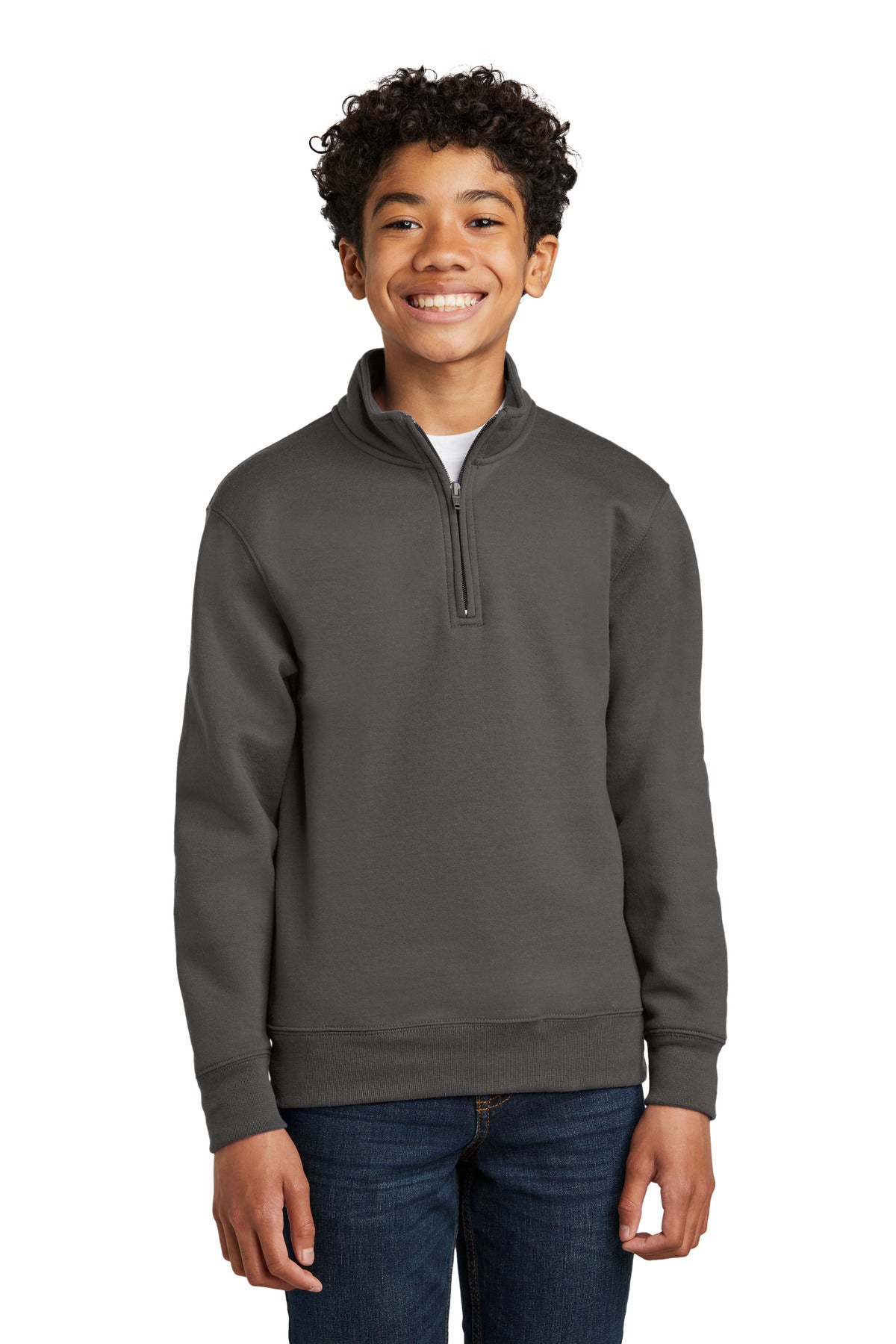 Custom Charcoal Core Fleece 1/4-Zip Pullover Sweatshirt PC78YQ, personalized by SanCanDo Swag in Argyle, TX