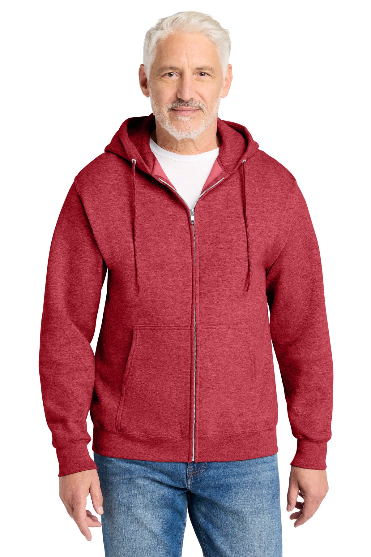 Custom Heather Red Core Fleece Full-Zip Hoodie PC78ZH, personalized by SanCanDo Swag in Argyle, TX