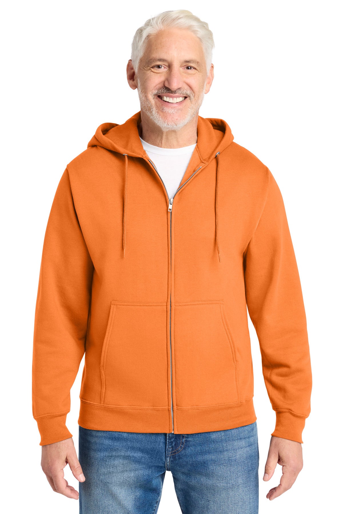Custom Neon Orange Core Fleece Full-Zip Hoodie PC78ZH, personalized by SanCanDo Swag in Argyle, TX