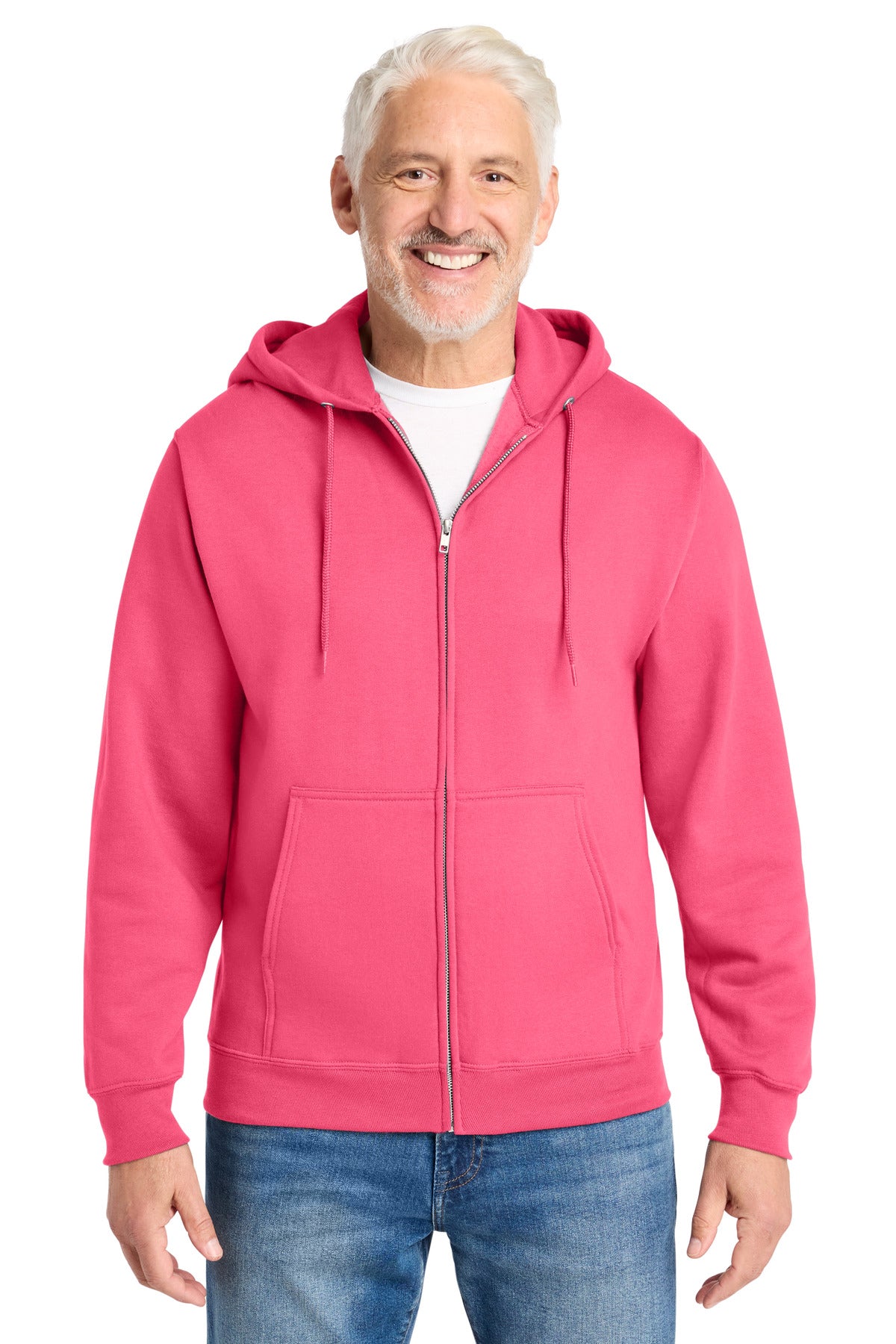 Custom Neon Pink Core Fleece Full-Zip Hoodie PC78ZH, personalized by SanCanDo Swag in Argyle, TX
