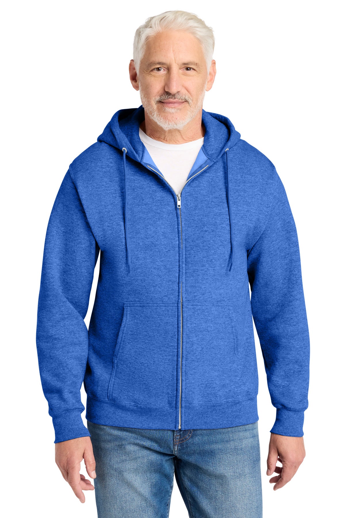 Custom Heather Royal Core Fleece Full-Zip Hoodie PC78ZH, personalized by SanCanDo Swag in Argyle, TX