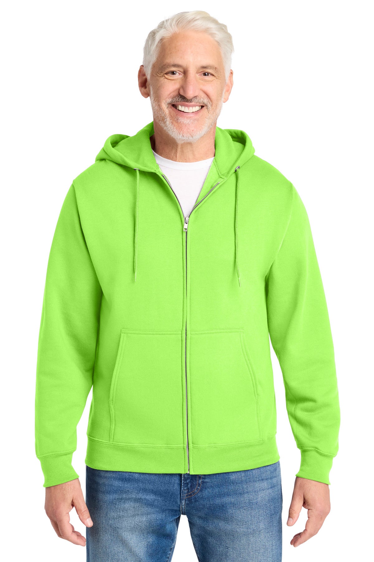 Custom Neon Green Core Fleece Full-Zip Hoodie PC78ZH, personalized by SanCanDo Swag in Argyle, TX