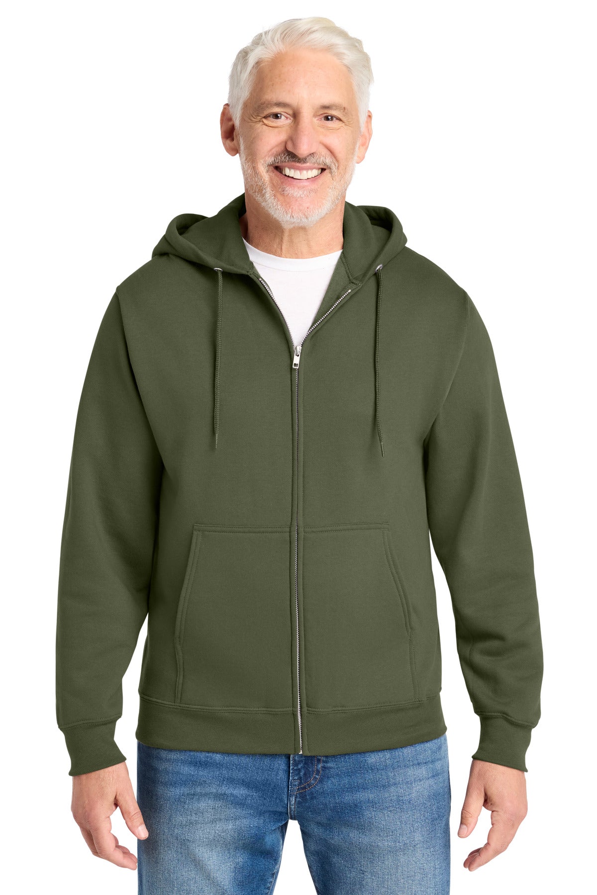 Custom Olive Drab Green Core Fleece Full-Zip Hoodie PC78ZH, personalized by SanCanDo Swag in Argyle, TX