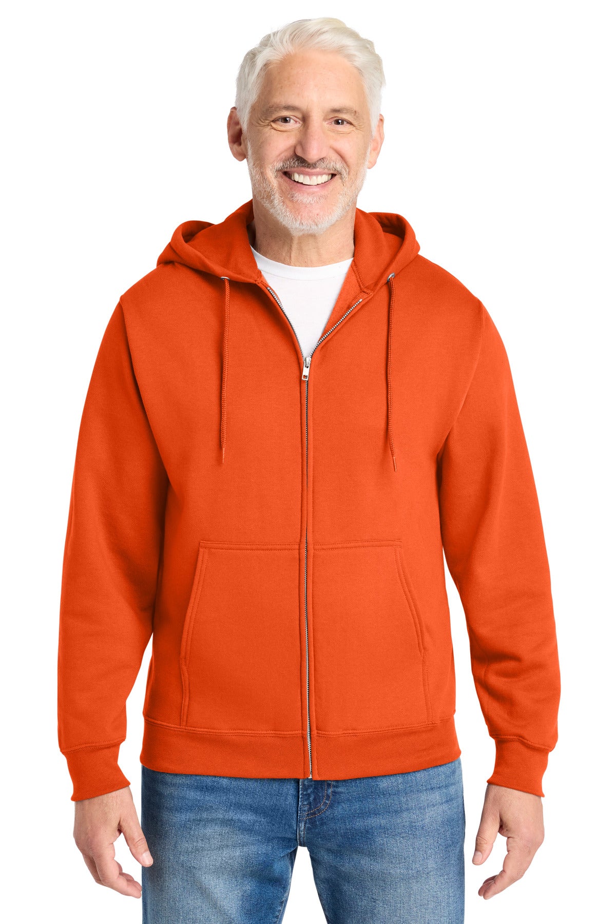 Custom Orange Core Fleece Full-Zip Hoodie PC78ZH, personalized by SanCanDo Swag in Argyle, TX