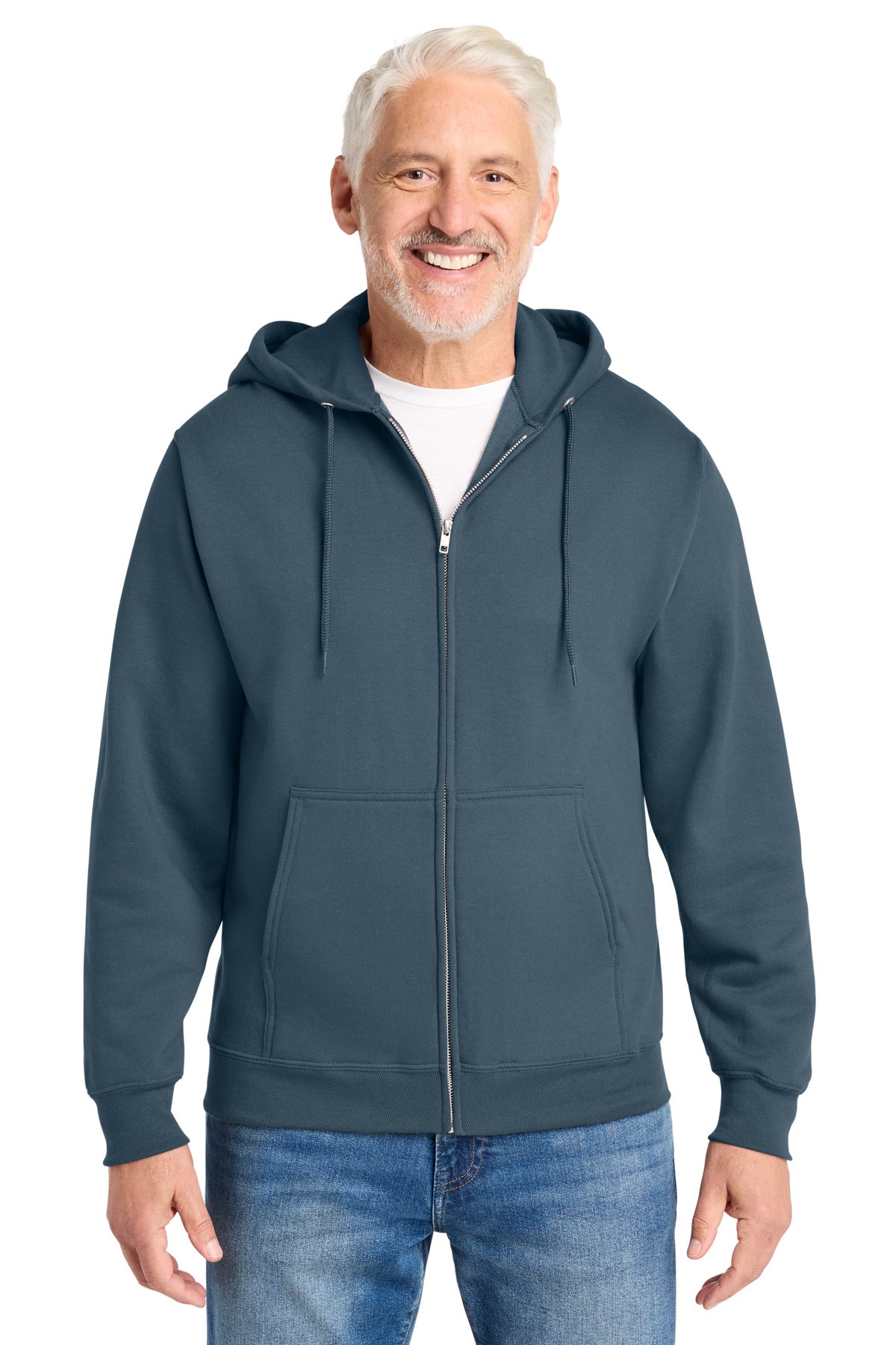 Custom Steel Blue Core Fleece Full-Zip Hoodie PC78ZH, personalized by SanCanDo Swag in Argyle, TX