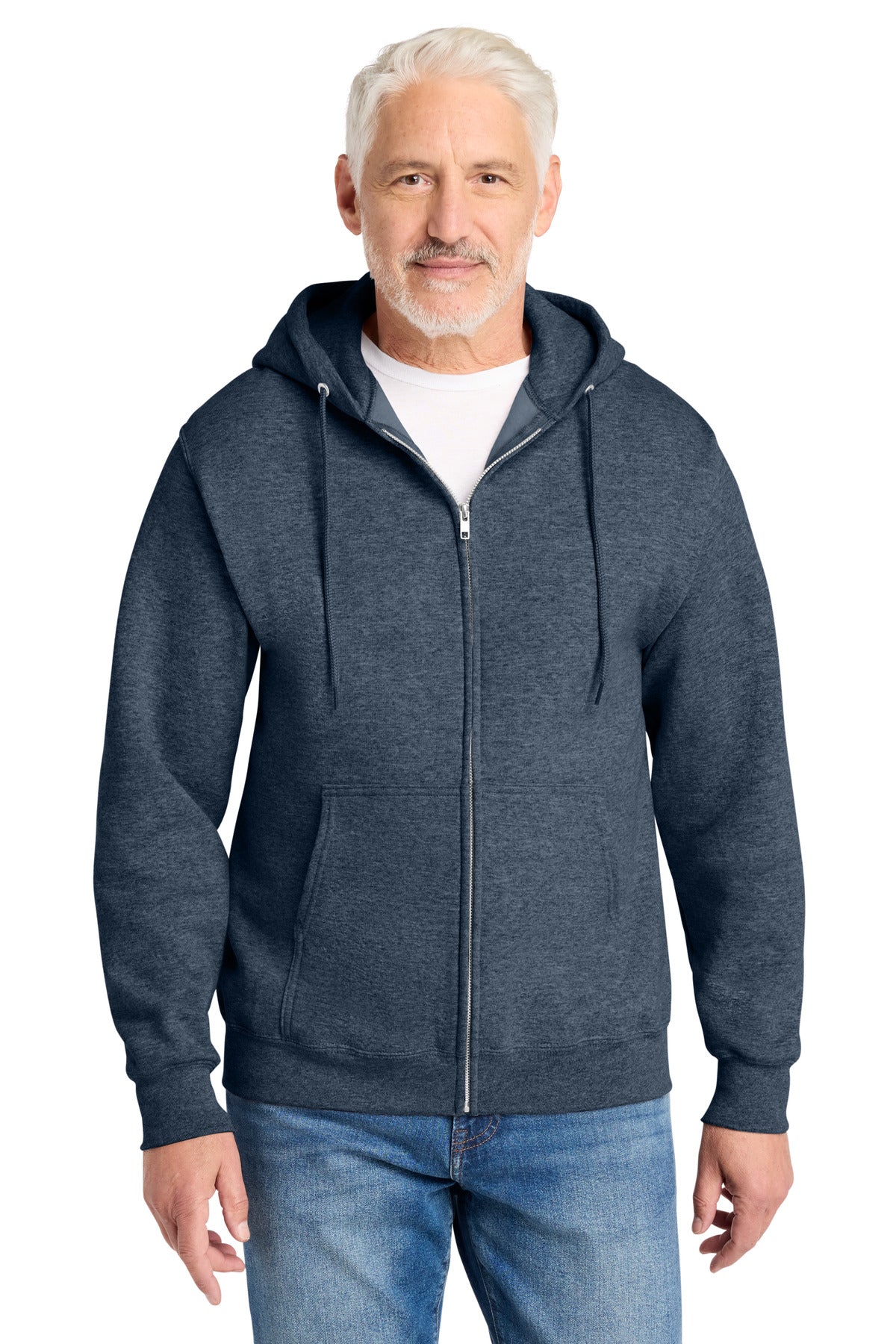 Custom Heather Navy Core Fleece Full-Zip Hoodie PC78ZH, personalized by SanCanDo Swag in Argyle, TX